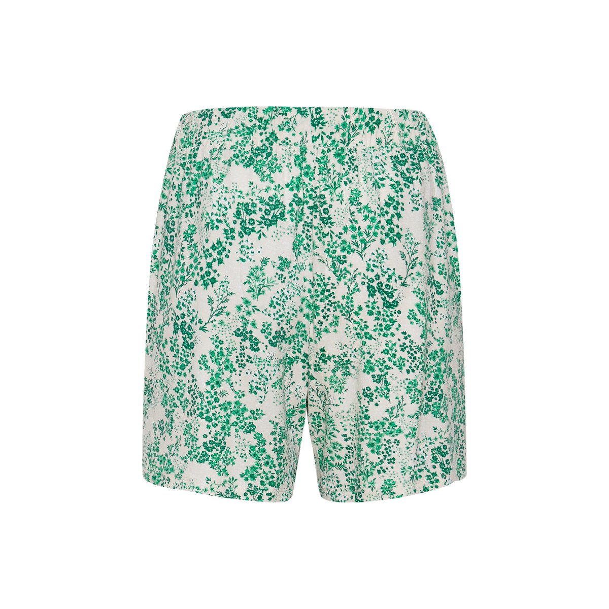 Short coupe droite longueur mi-cuisse vert holly green print, ICHI