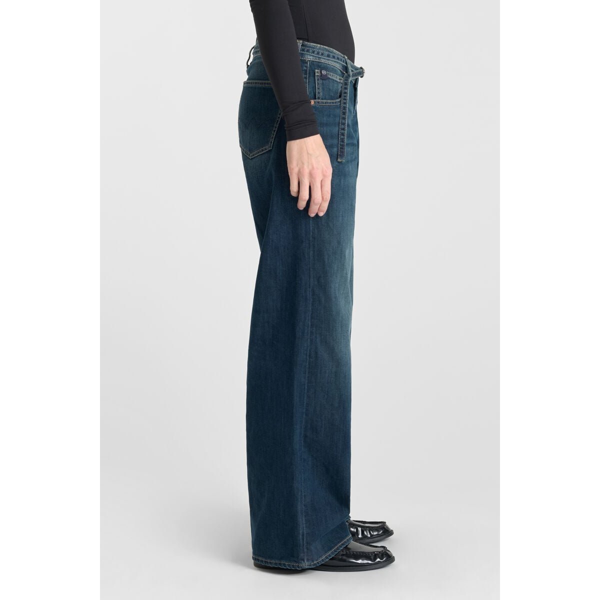 Jeans loose, large wide leg , longueur 34 blue, LE TEMPS DES CERISES