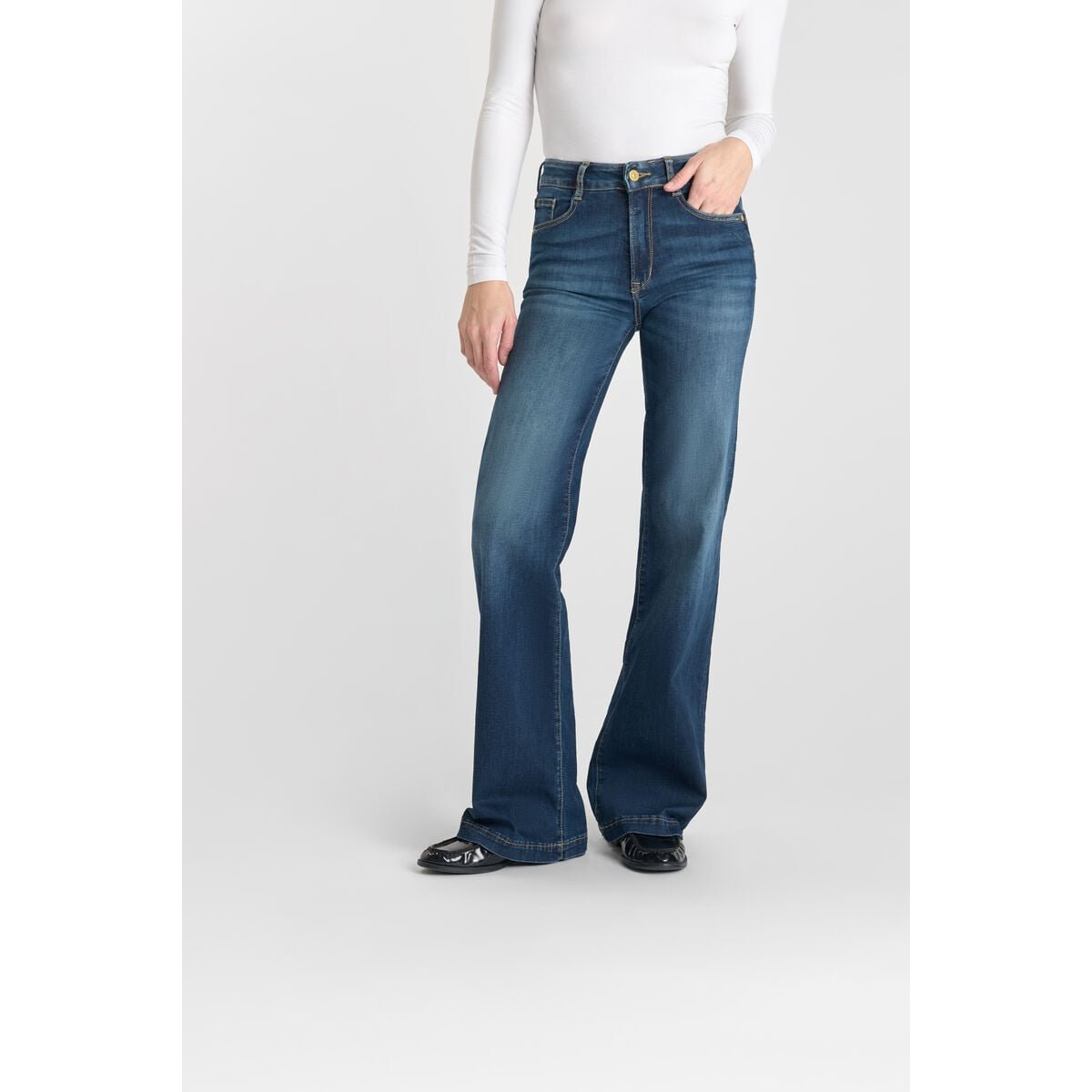 Jeans flare PULP high flare, longueur 34 blue, LE TEMPS DES CERISES