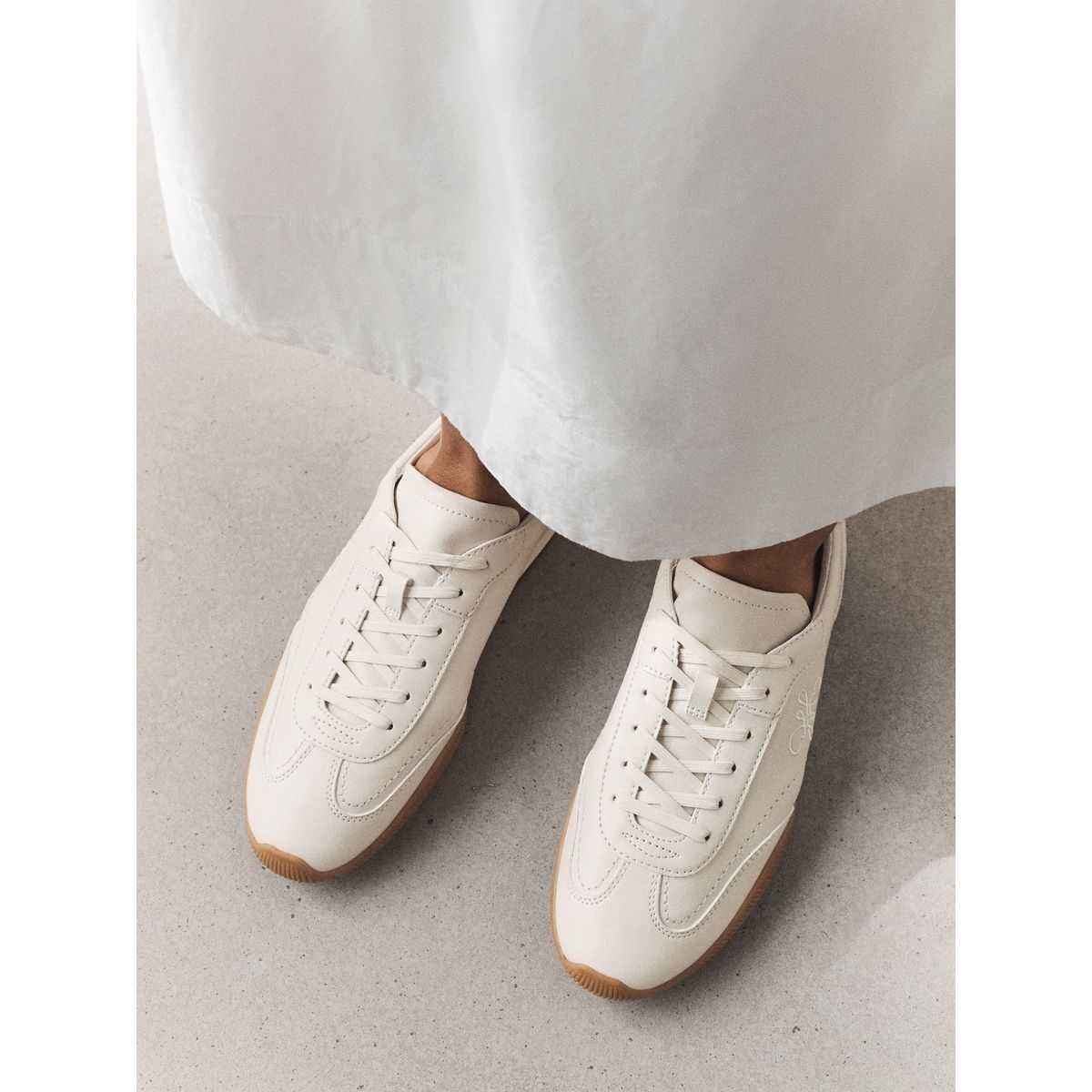 Baskets fins à lacets/logo forever comfort® naturel, NEXT