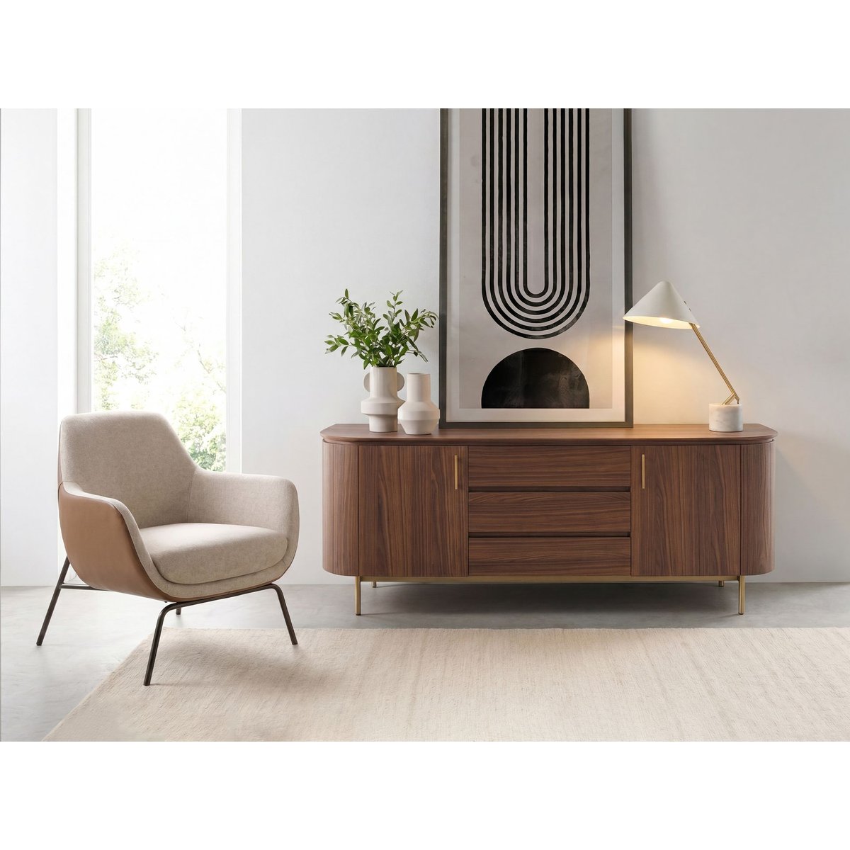 Lampe de table en acier poli avec base en marbre céramique blanc | or, ANGEL CERDA