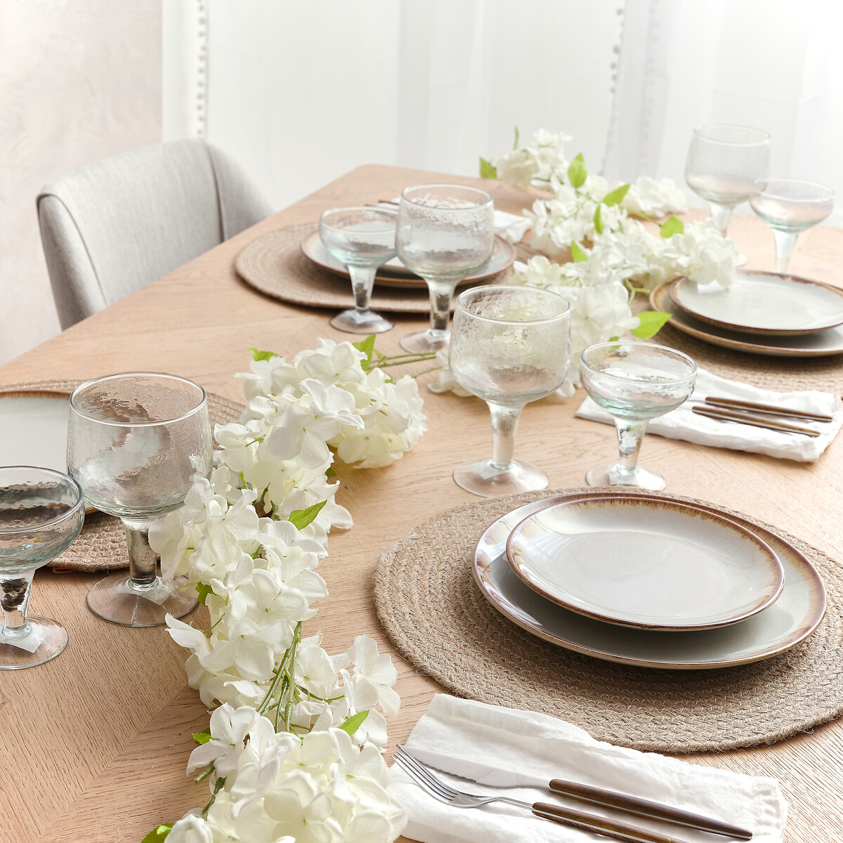 193cm Artificial White Trailing Hydrangea Garland white, SO'HOME