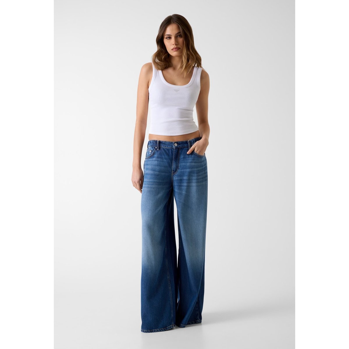 Jeans À Jambes Larges bleu, GUESS