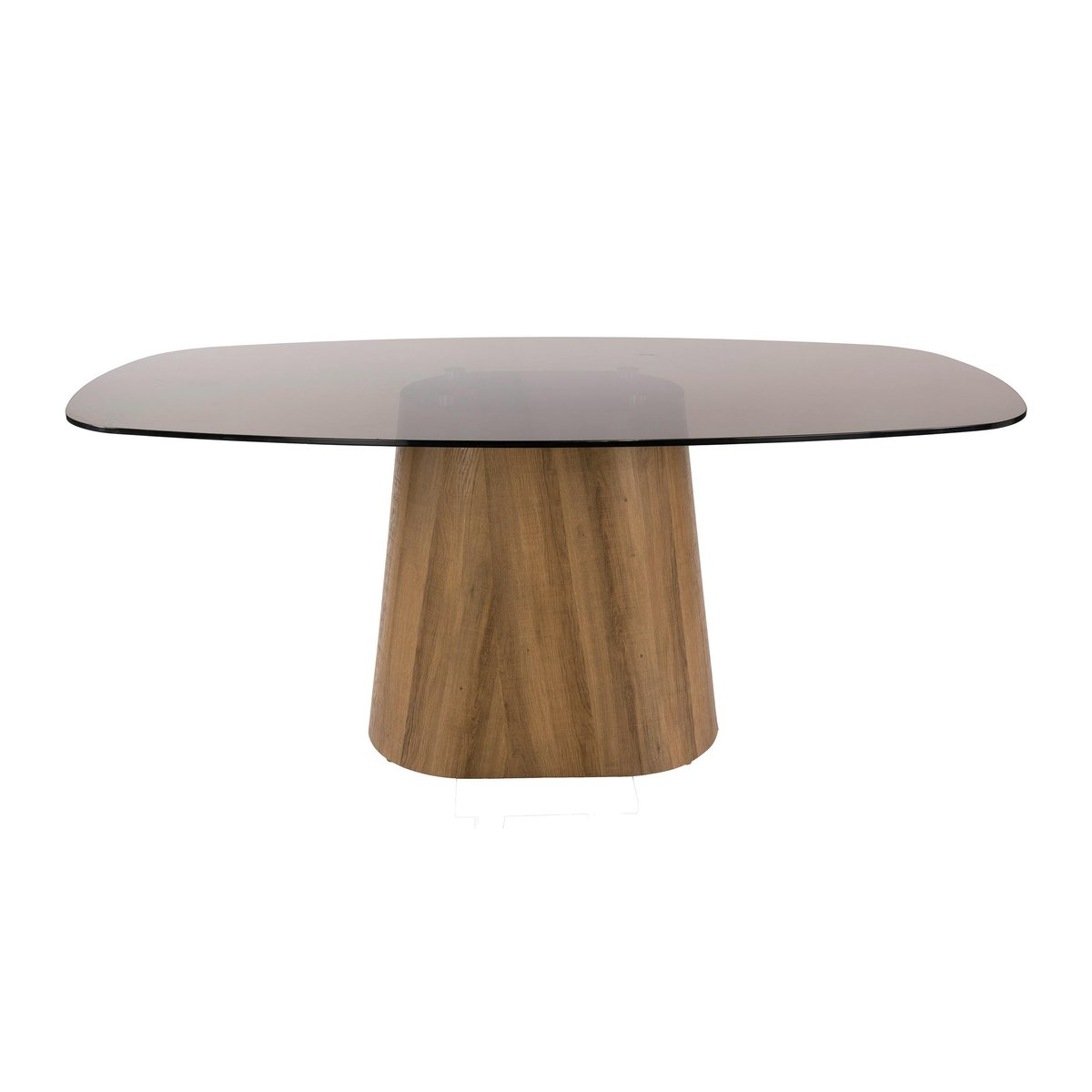 Table à manger en verre fumé design ovale organique 180 cm MILOS marron, PIER IMPORT
