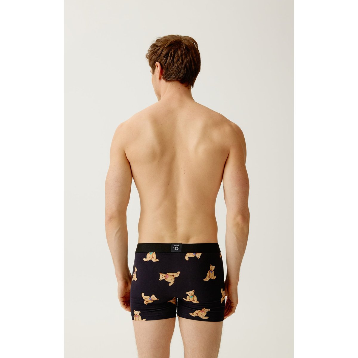 Boxer en jersey de coton imprimé Old Teddy noir, ARTHUR