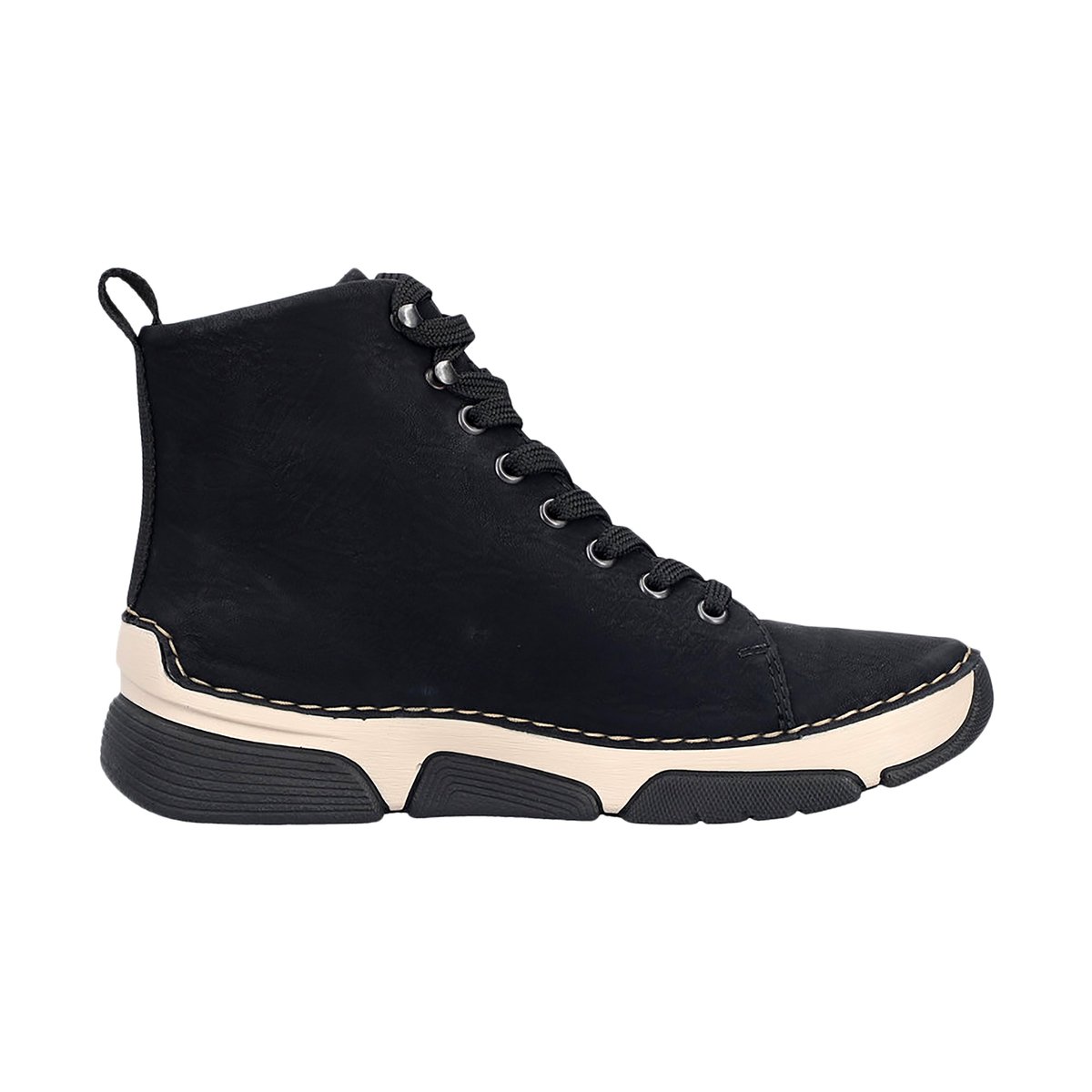 Bottines talon compensé bas noires, RIEKER