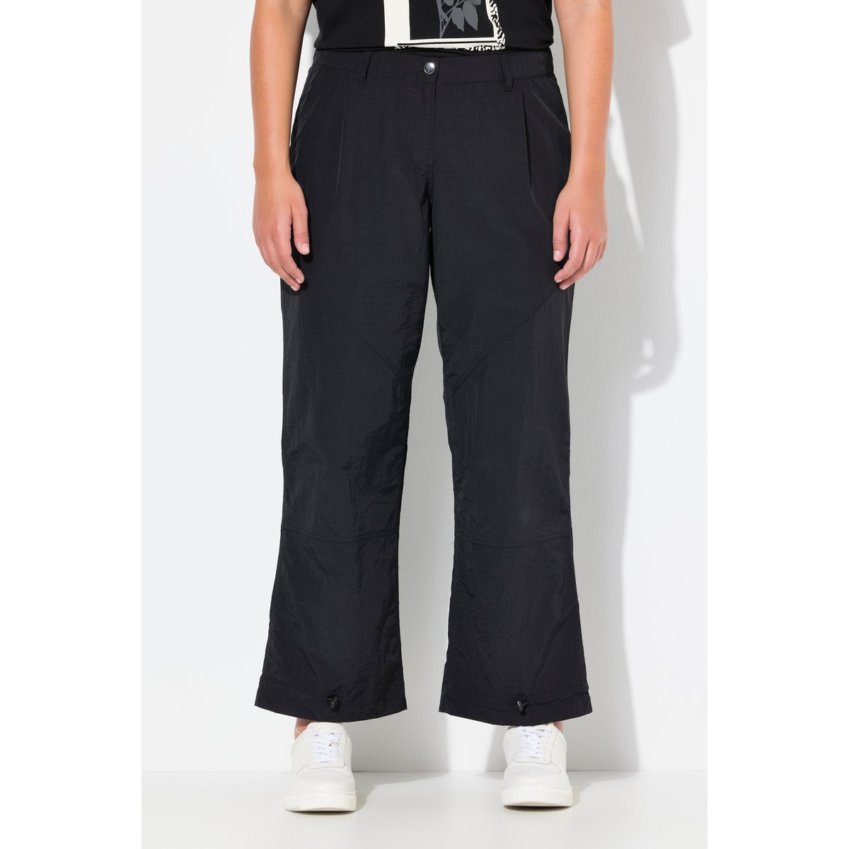 Pantalon cargo jambe large noir, ULLA POPKEN