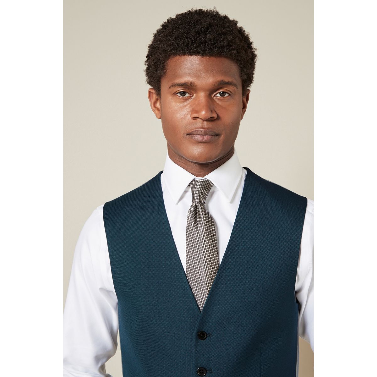 Gilet de costume texturé bleu sarcelle, NEXT