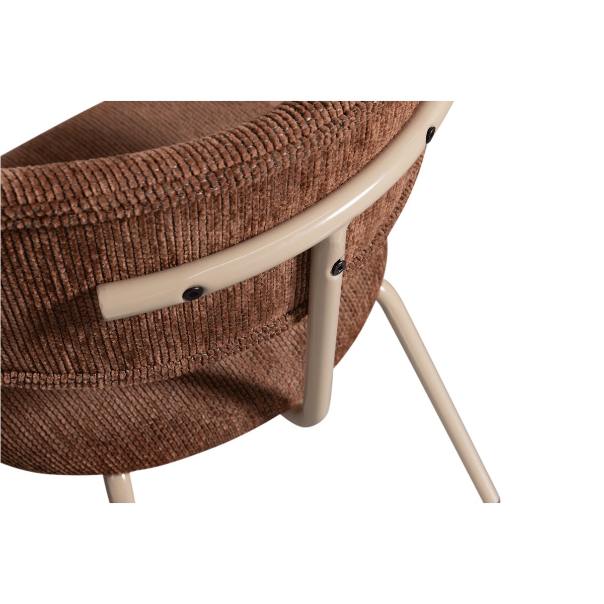 Lot de 2 chaises de table en polyester TRAVIS marron, WOOOD