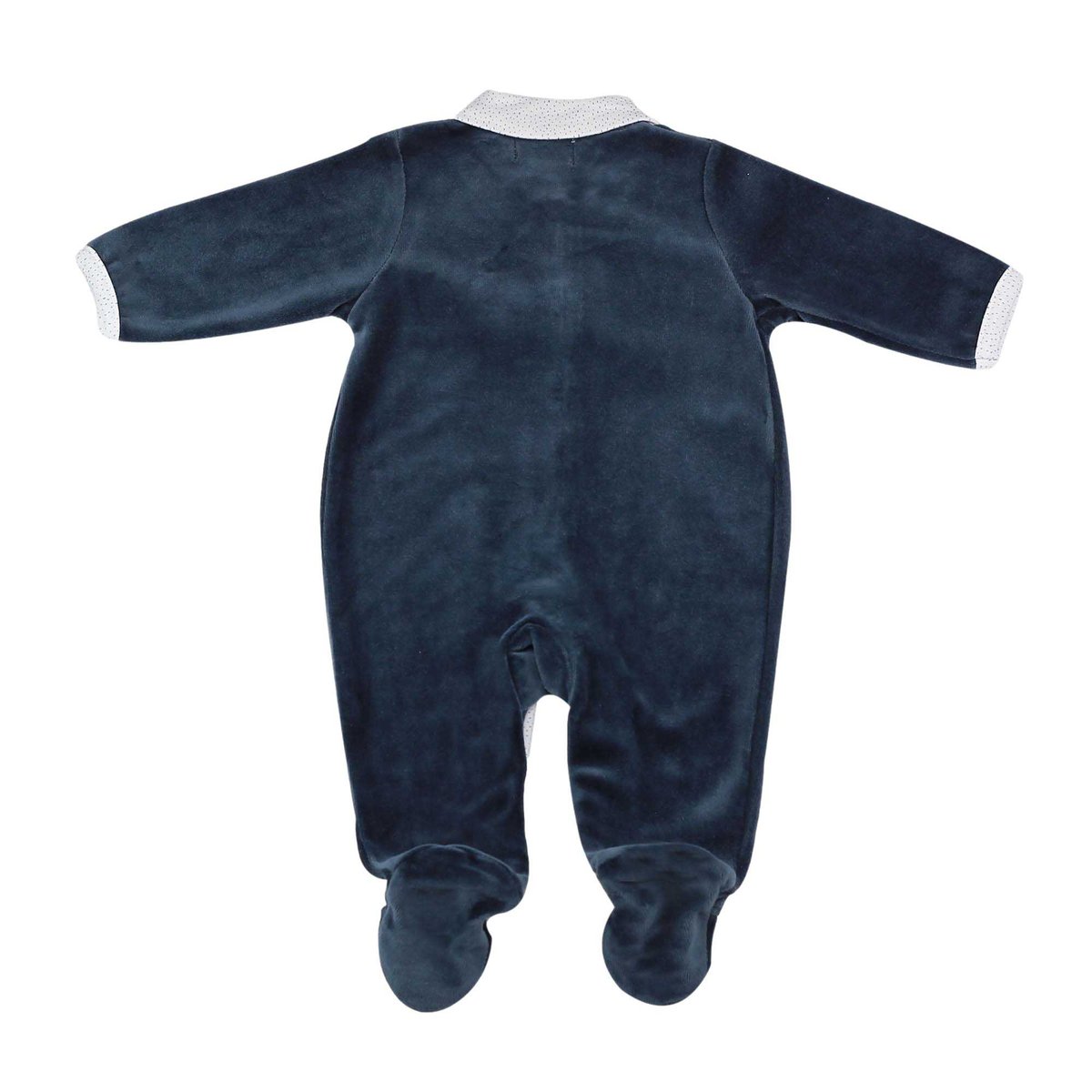 Pyjama naissance velours - Bleu marine azul, TROIS KILOS SEPT