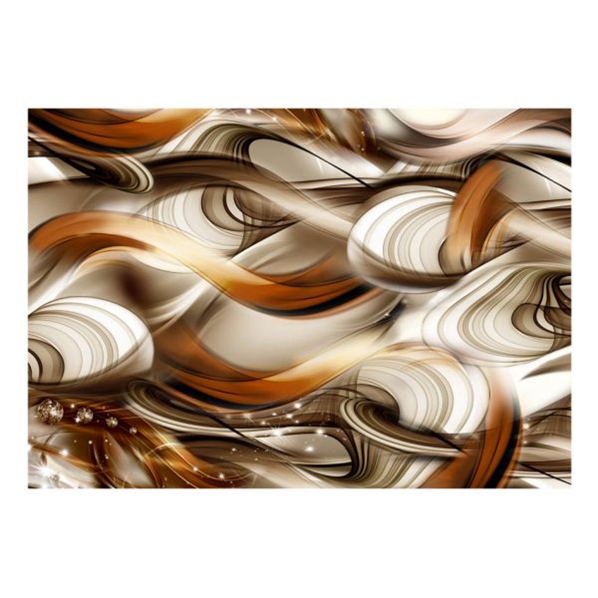 Papier peint intissé panoramique Abstractions Tangled Madness orange / cuivré, EDEN