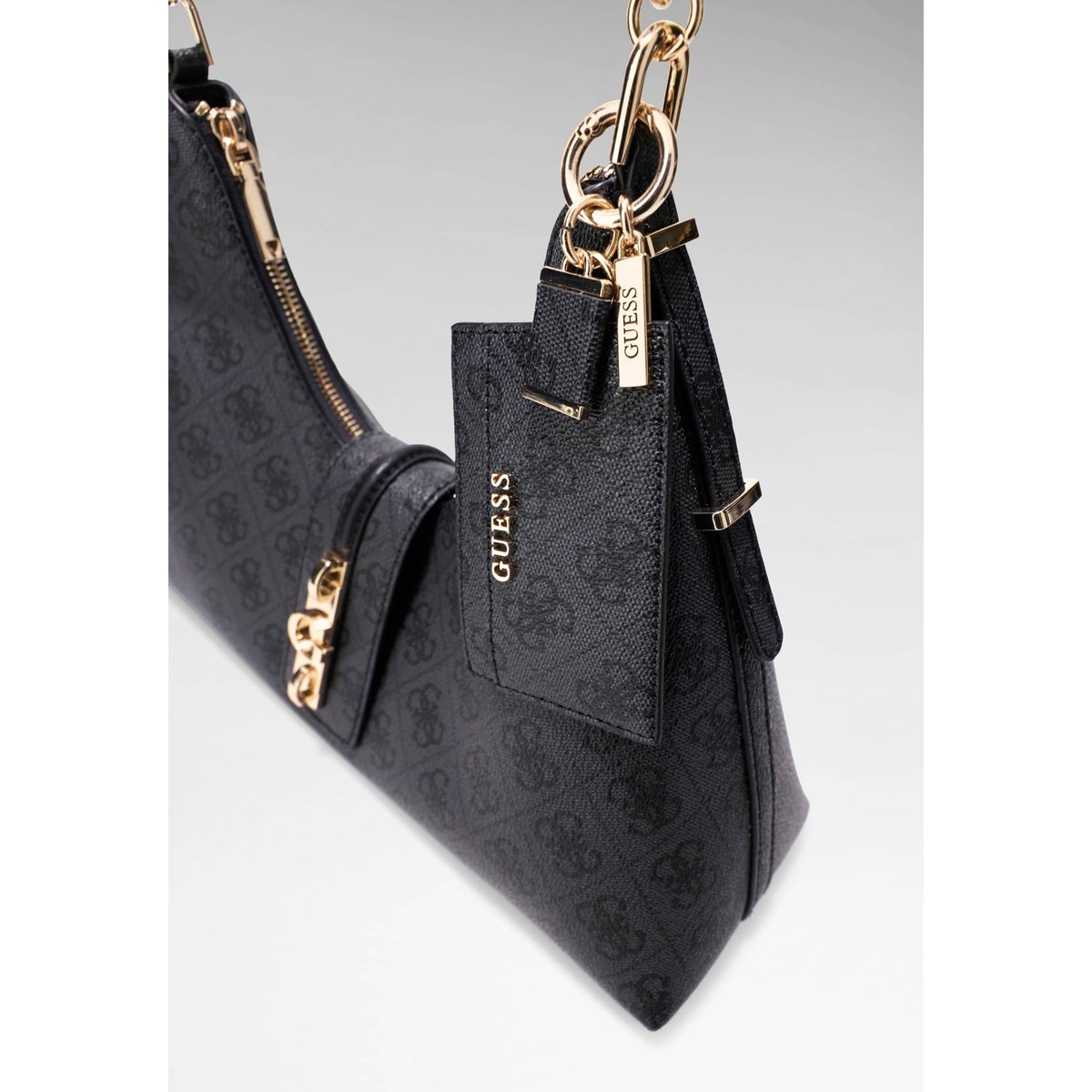 Sac Hobo Logo Yvonne gris, GUESS