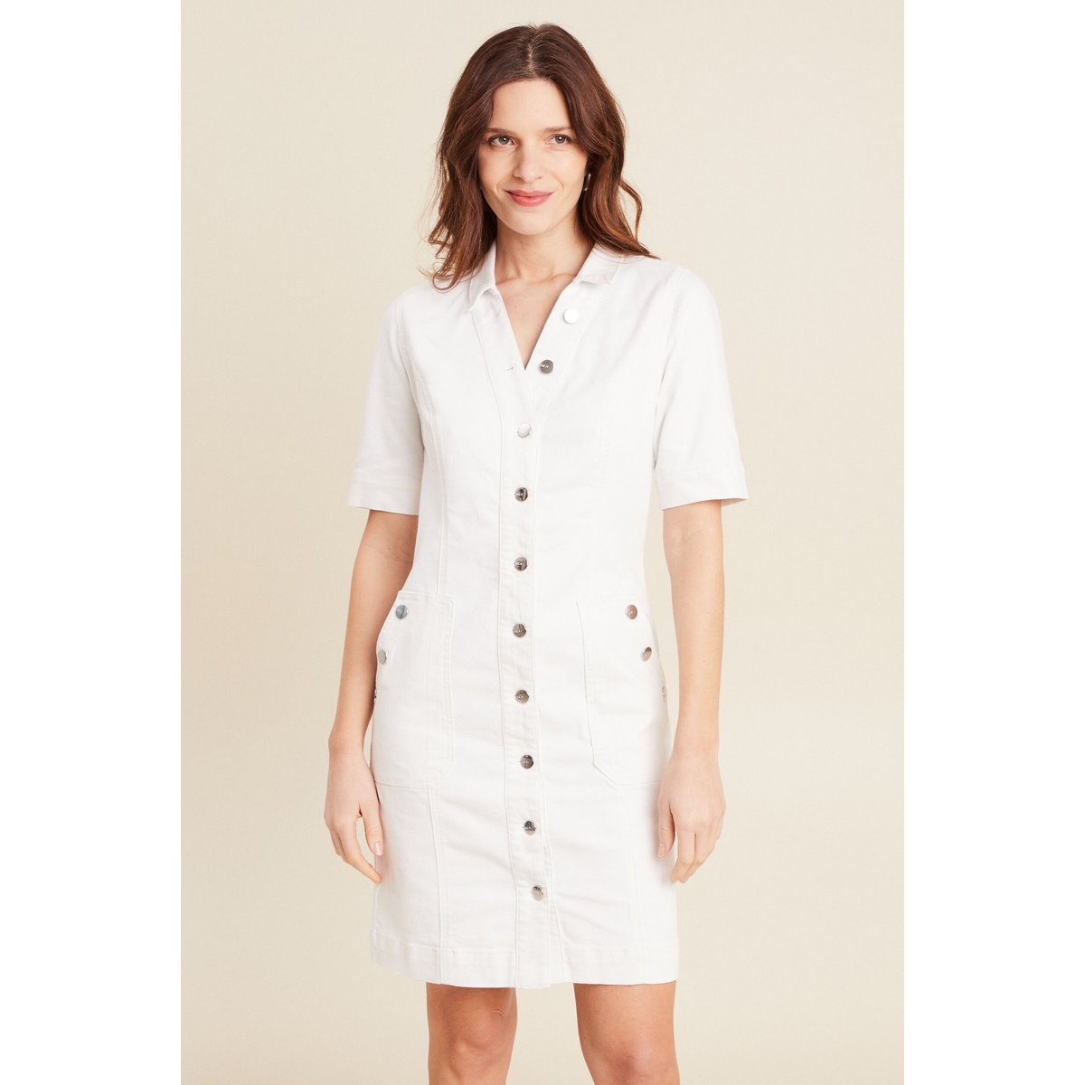 Robe droite en jean ecru, BREAL