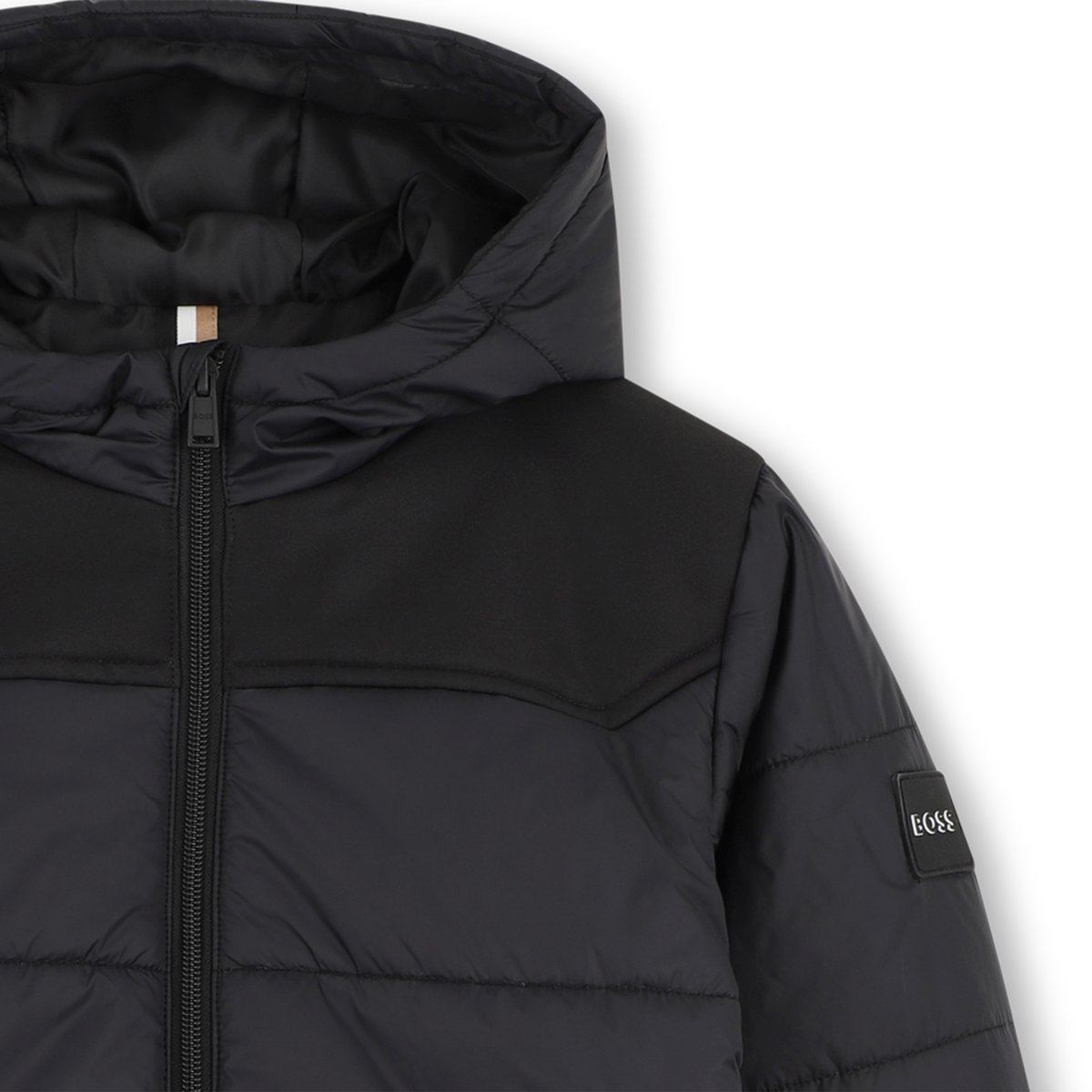 Doudoune à capuche black, BOSS KIDSWEAR