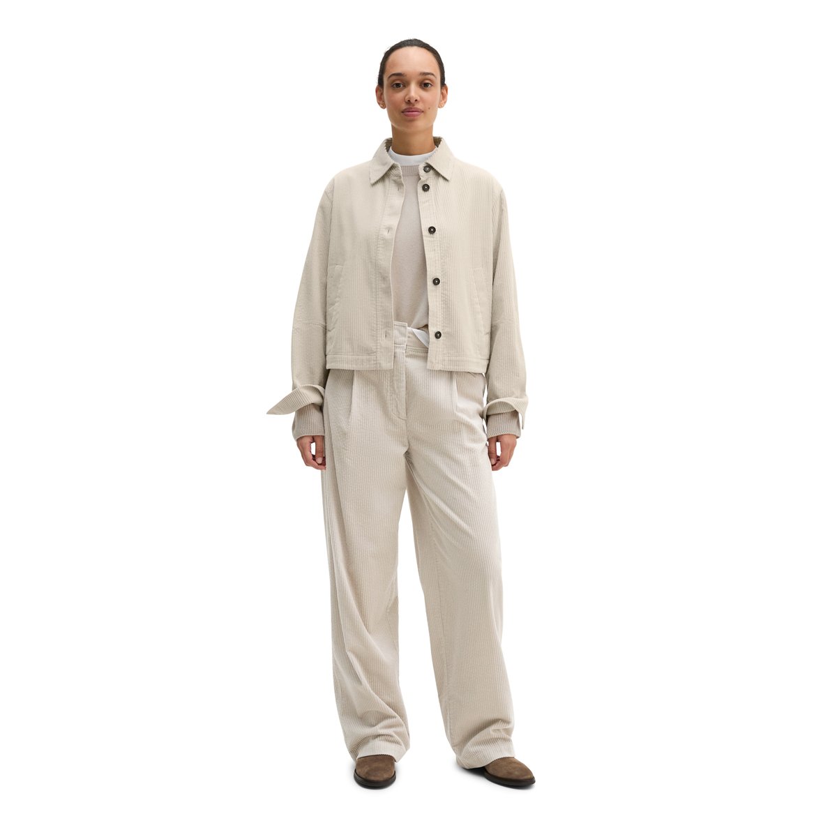 Survêtement en velours côtelé regular en coton bio doux gris, MARC O'POLO