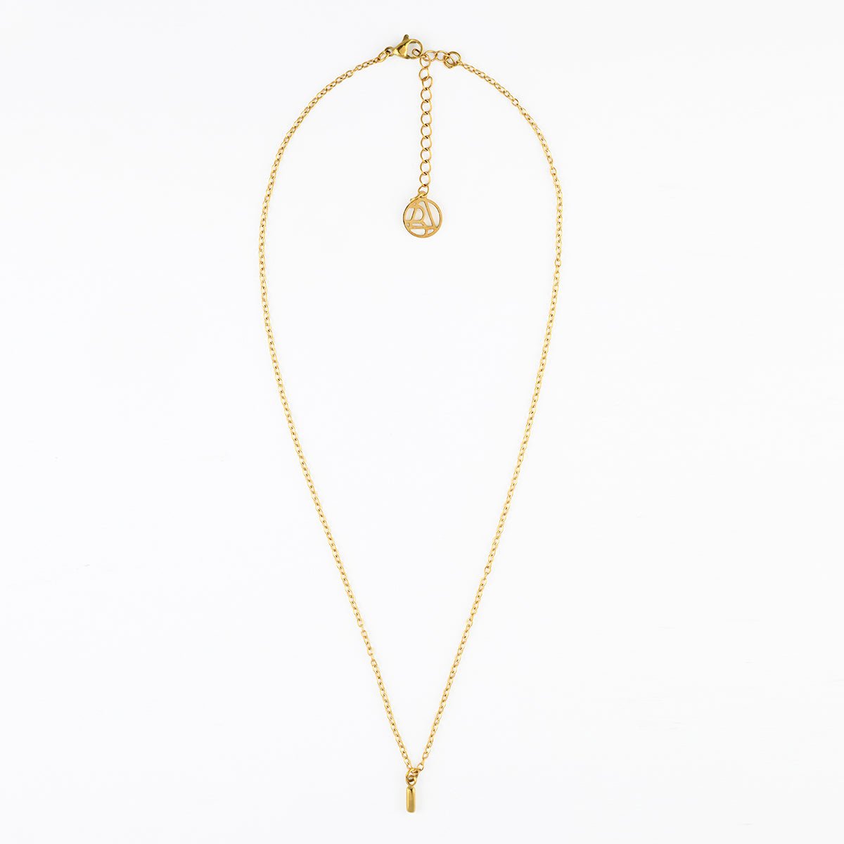 Collier à pendentif lettre I acier inoxydable doré, BALABOOSTE