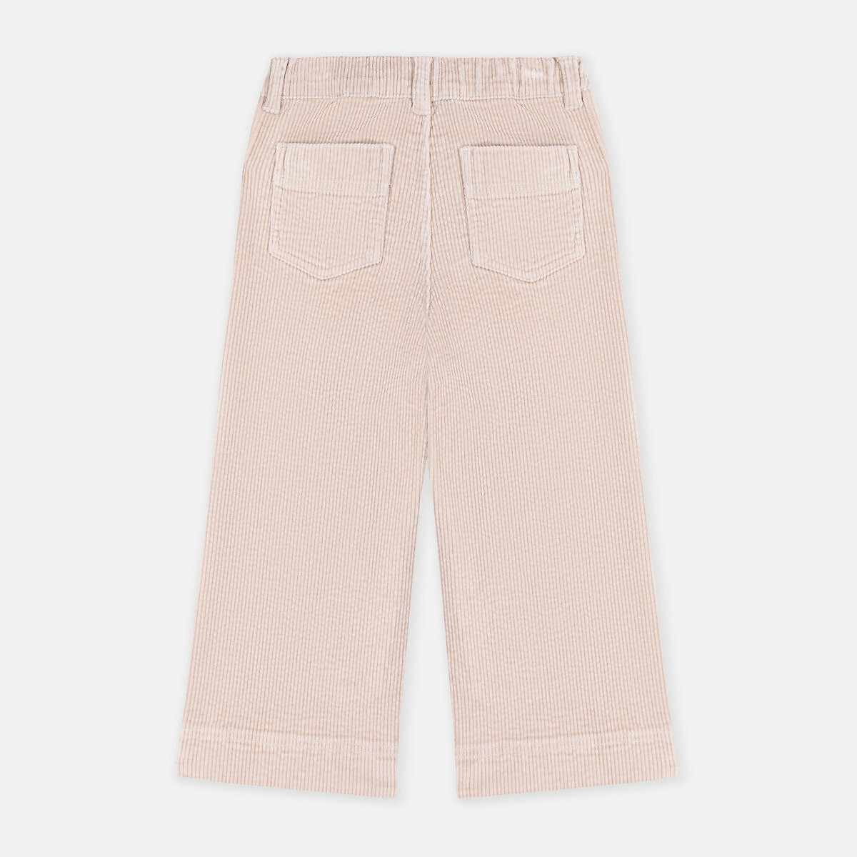 Pantalon flare en velours beige, PETIT BATEAU