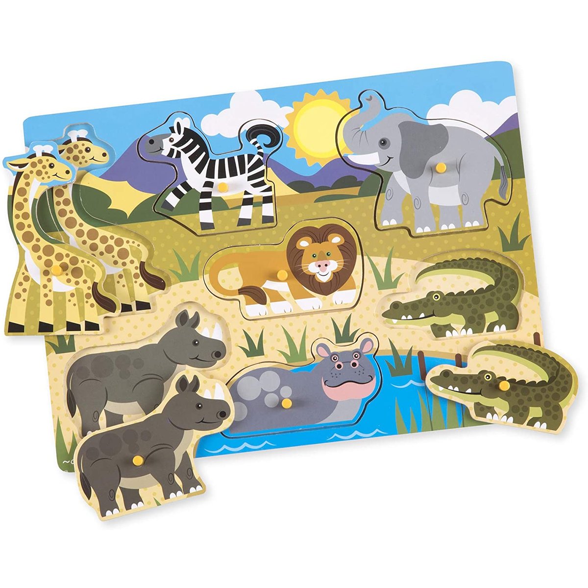 Puzzle formes savane 7 pièces beige, MELISSA & DOUG
