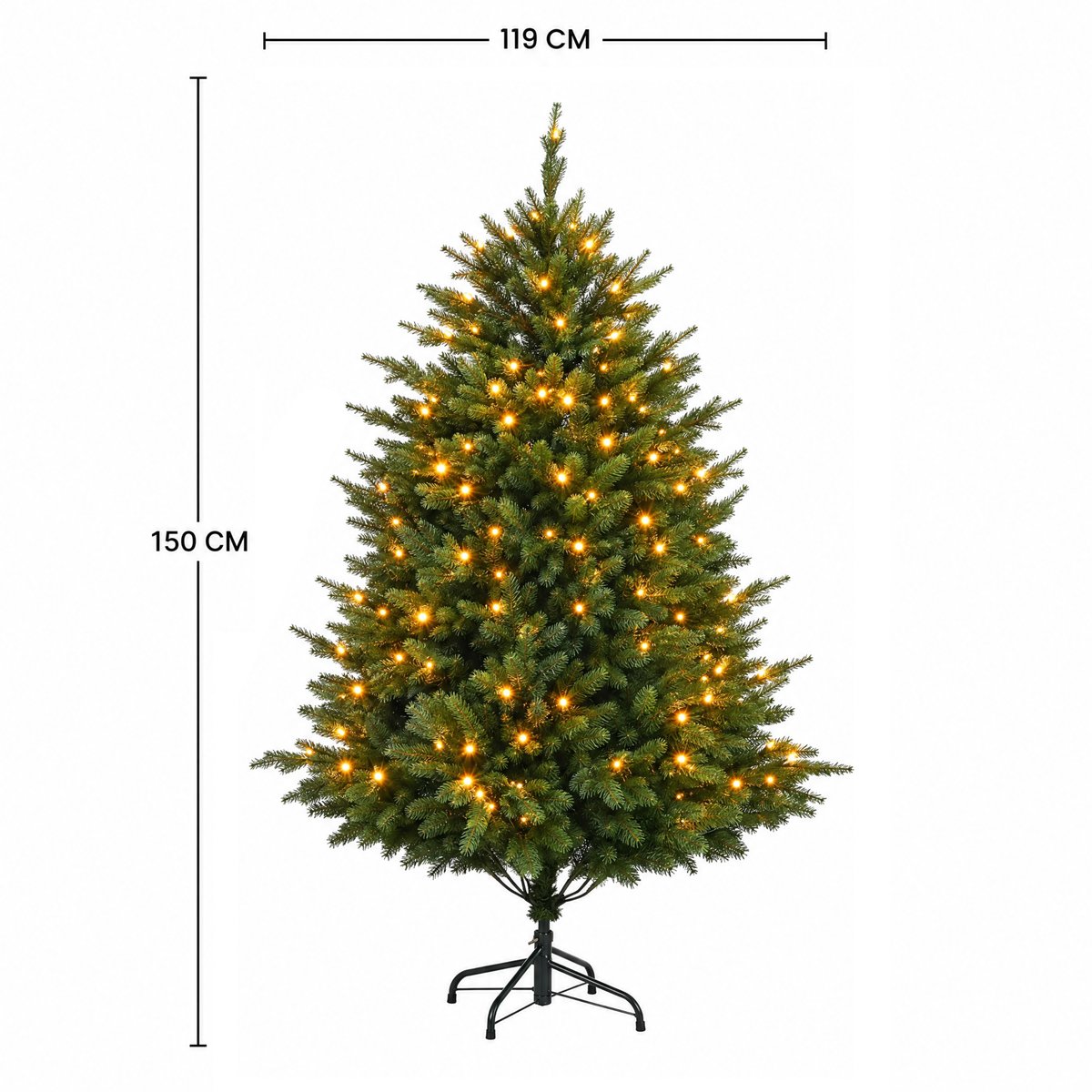 Sapin de noël à led décoratif artificiel H150 FLUFFY vert, SIA