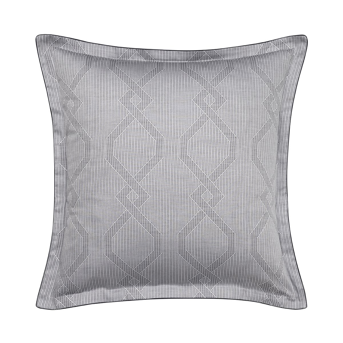 Taie d'oreiller imprimée en jacquard de coton bio, RIVOLI bleu, ALEXANDRE TURPAULT