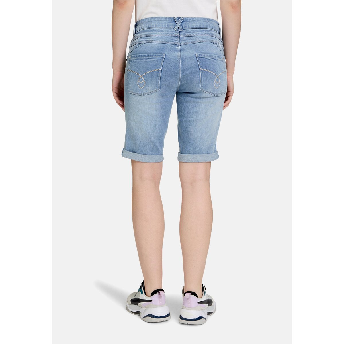 Shorts en jean à broderies bleu, CARTOON