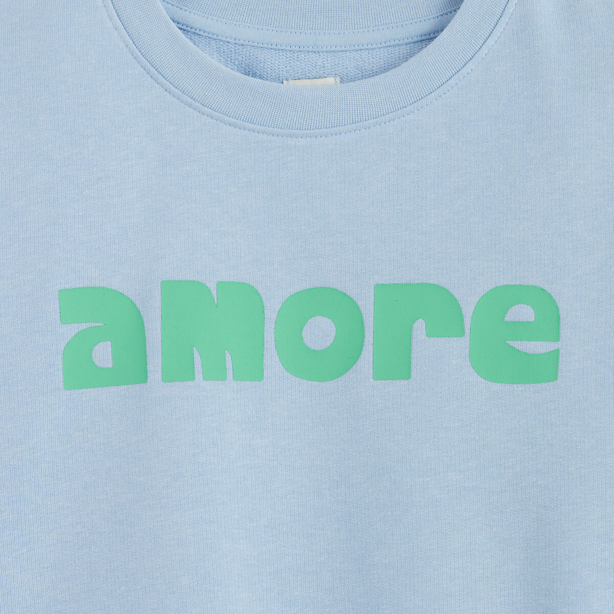 Sweat col rond, en molleton, message Amore bleu, LA REDOUTE COLLECTIONS