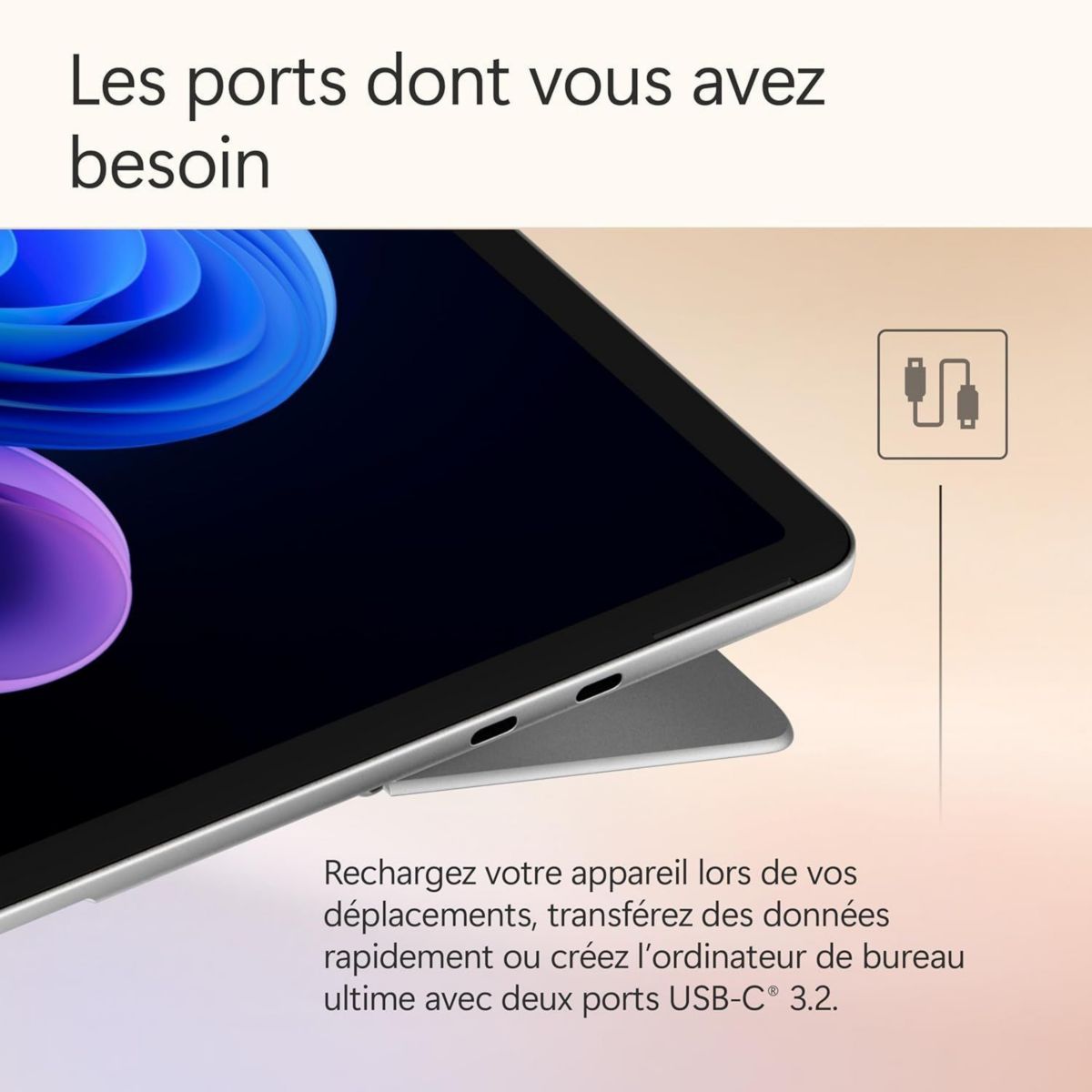 PC Hybride Pack Surface Pro édition 12" Tactile Snapdragon X plus 16 Go RAM LPDDR5x SSD 512 Go avec clavier couleur unique, MICROSOFT