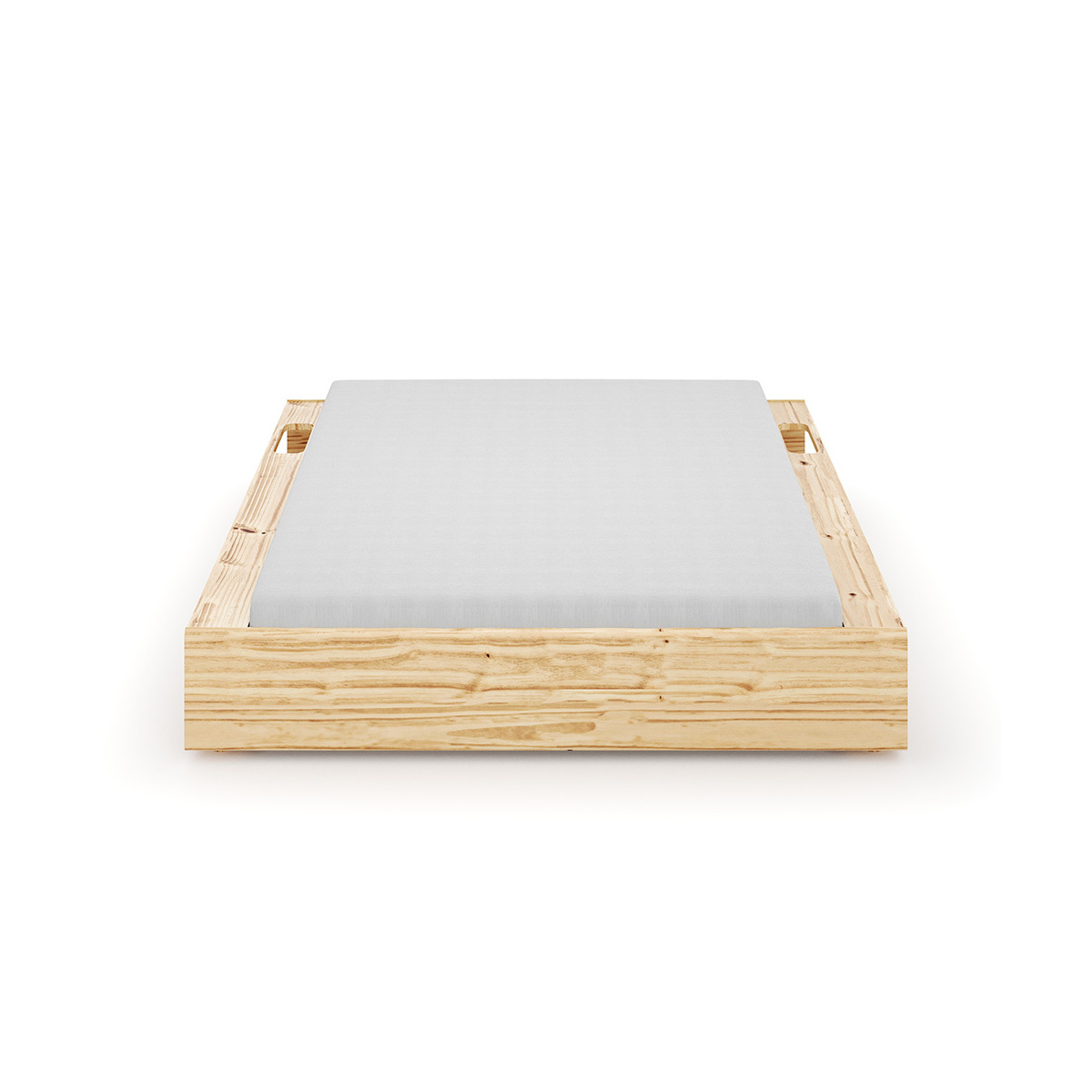 Lit avec rangements Bois massif HOGGY bois naturel, AKITEN RETAIL