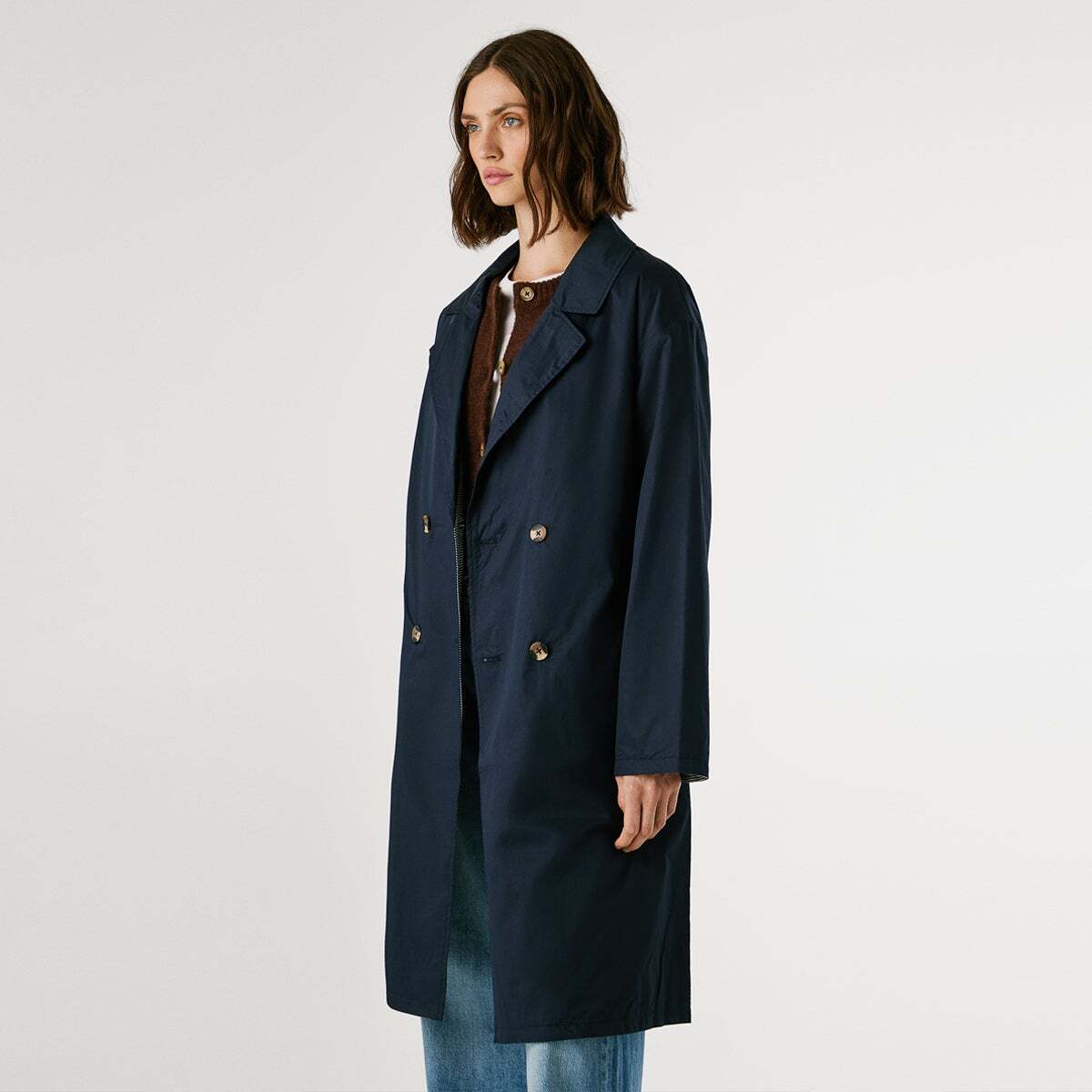 Trench-Coat Réversible À Double Boutonnage bleu dulwich, PEPE JEANS