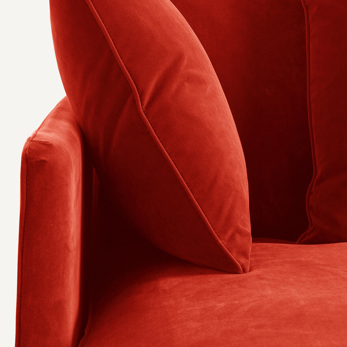 Longchair in fluweel, Lazare cinaberrood, AM.PM
