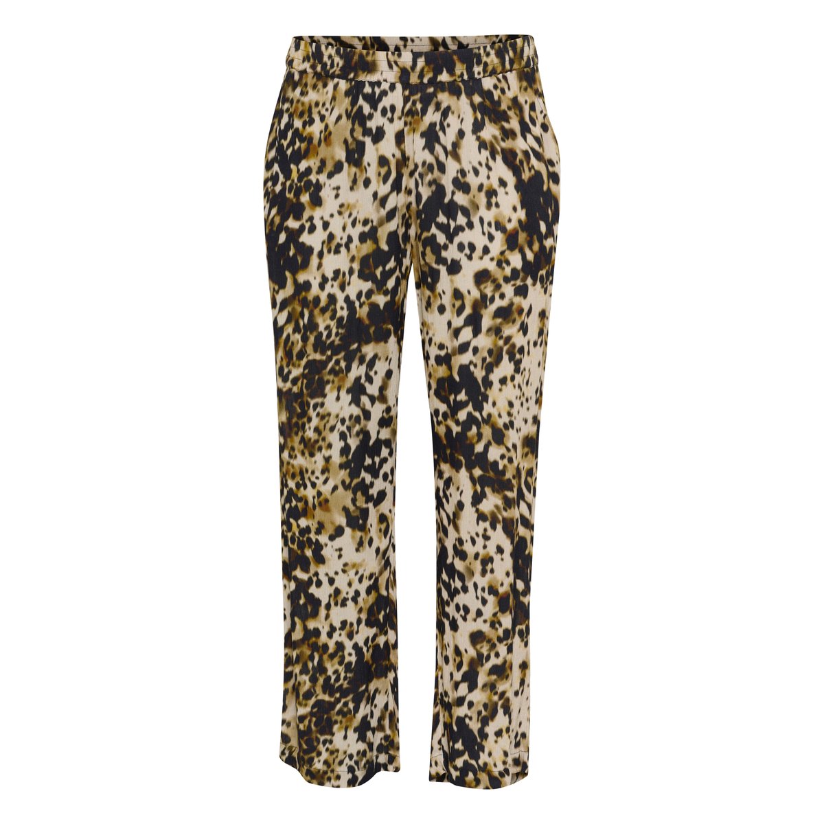 Casual pants beige marron noir leopard animalier, KAFFE CURVE