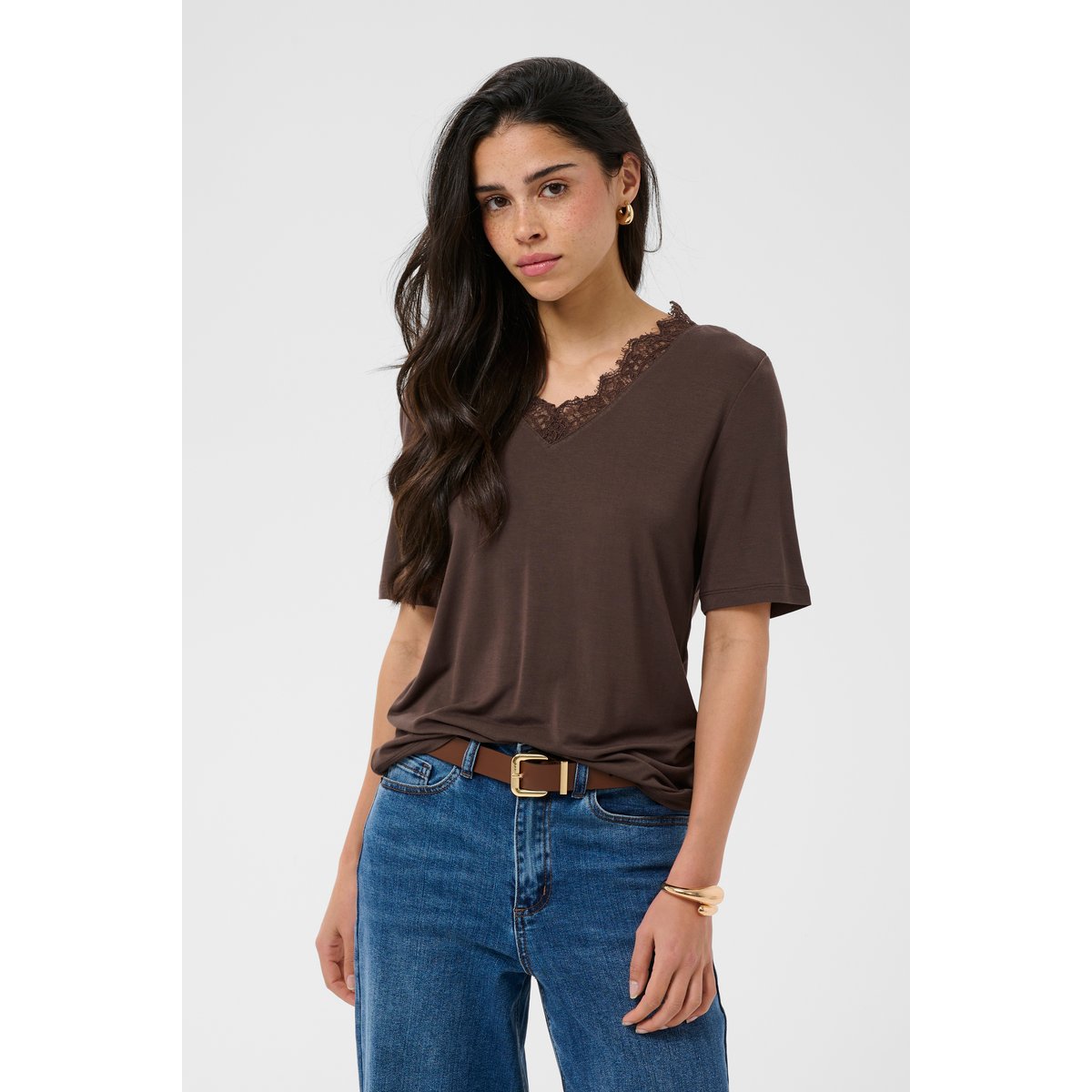 T-shirt à manches courtes marron chocolate brown, KAFFE
