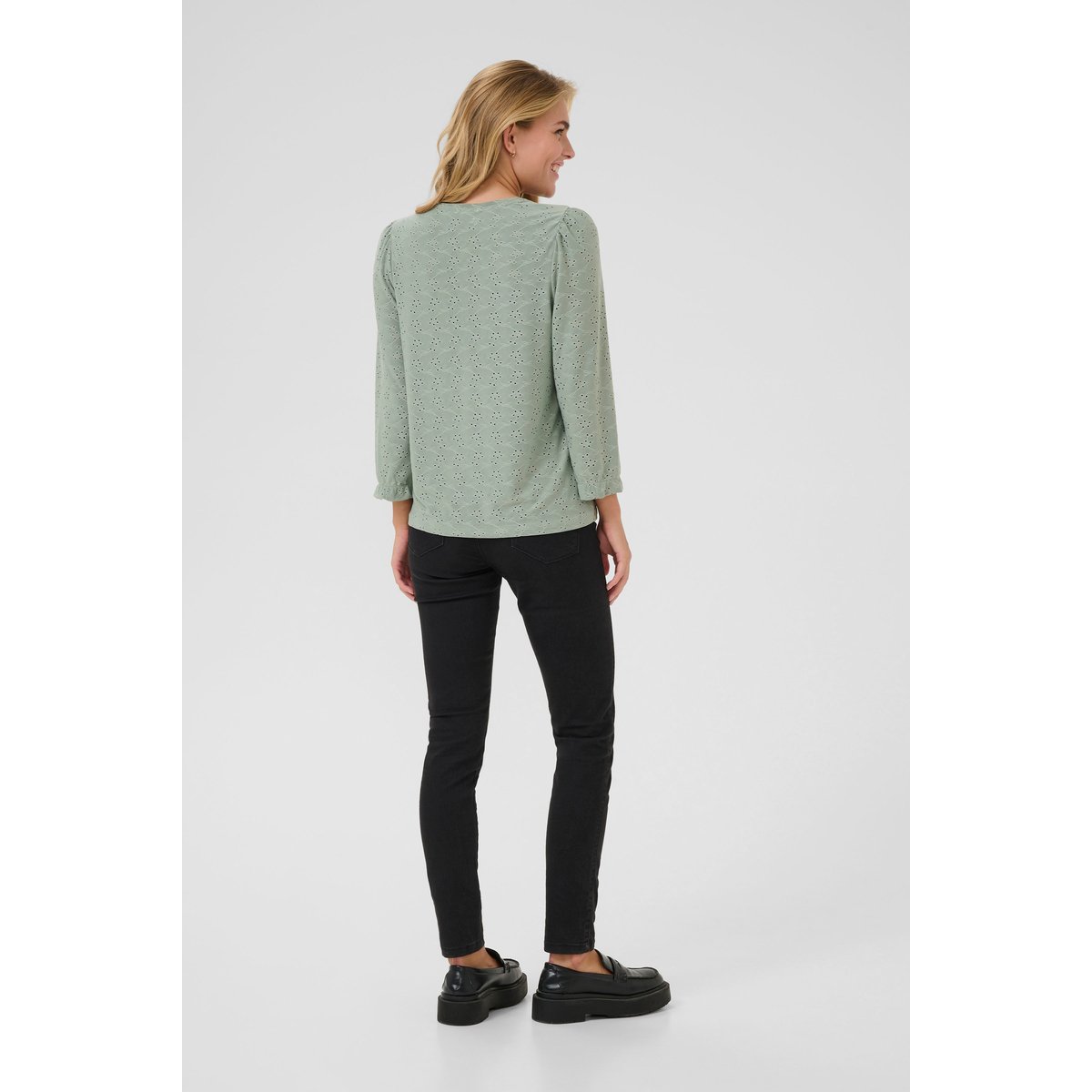 Blouse with long sleeve vert lily pad cc, KAFFE