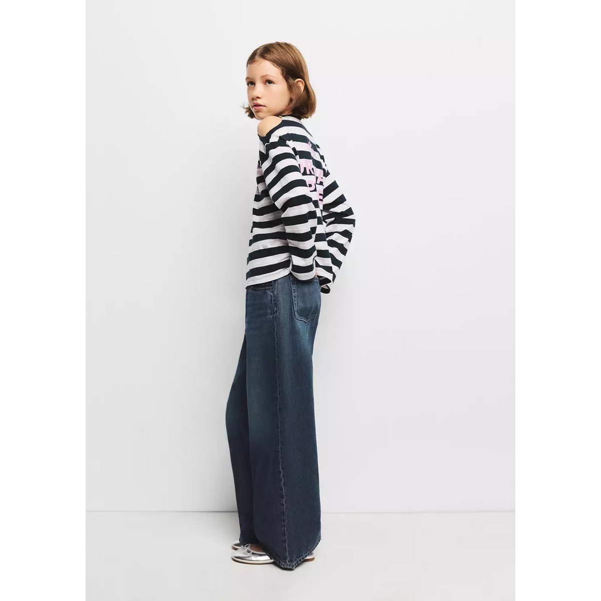 Jean baggy effet dégradé bleu foncé, MANGO KIDS