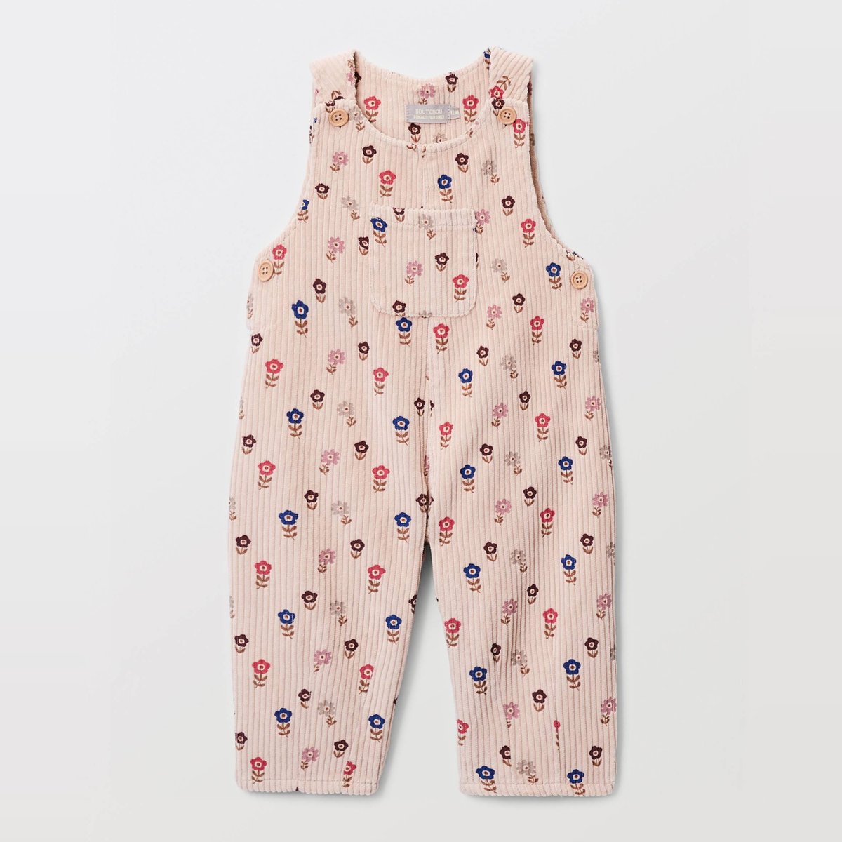 Salopette longue en velours imprimé en coton BIO GOTS calisson, BOUT'CHOU