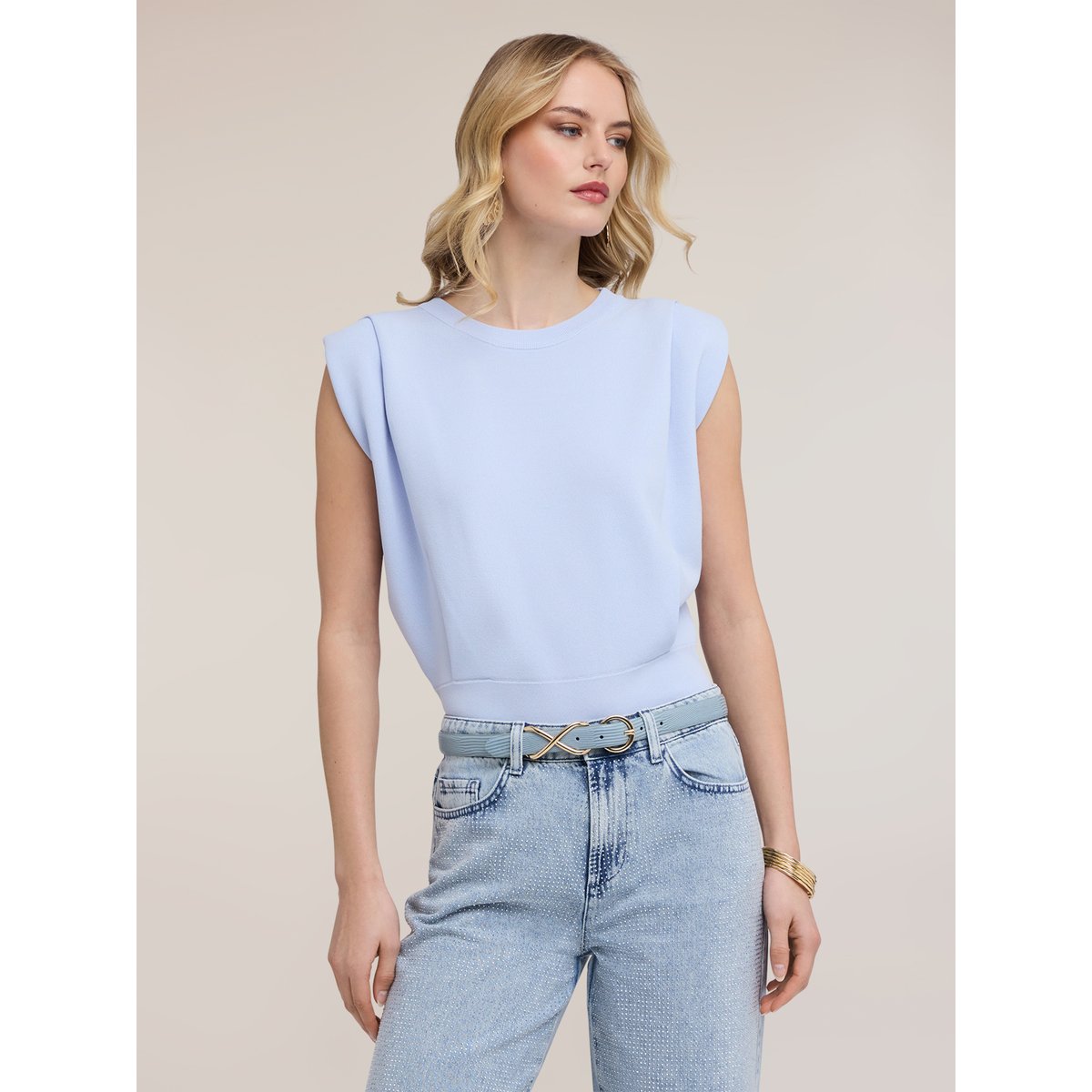 Pull court à bretelles light - blue, MOTIVI