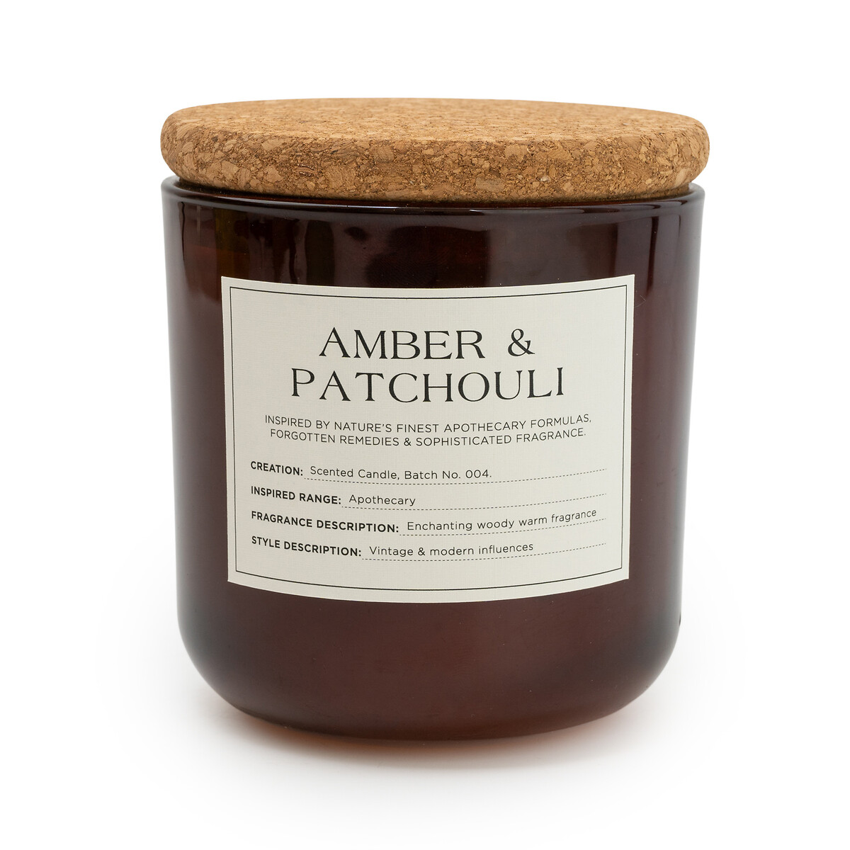 Apothecary Amber & Patchouli Jar Candle amber, SO'HOME