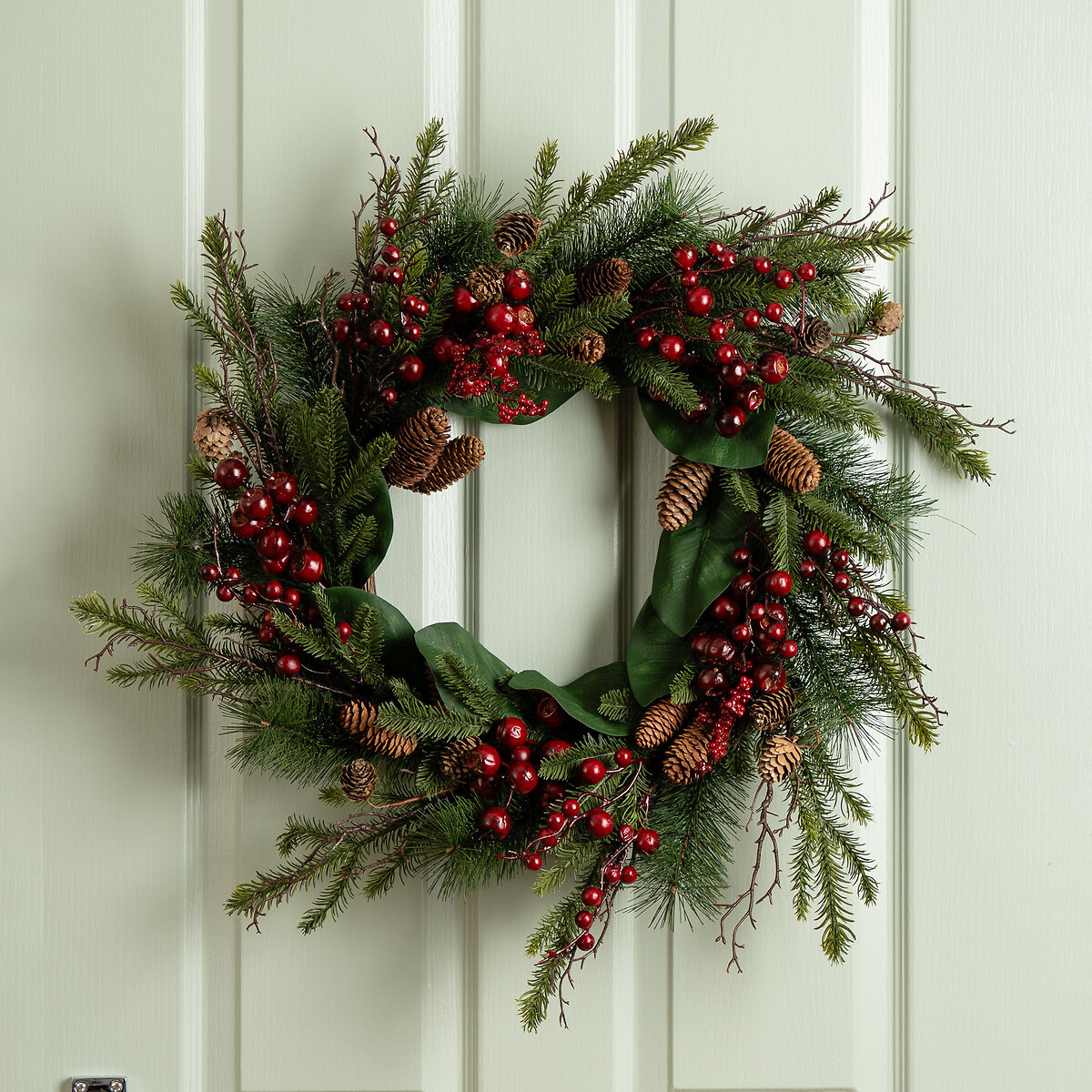 60cm Classic Red & Green Christmas Wreath green, SO'HOME