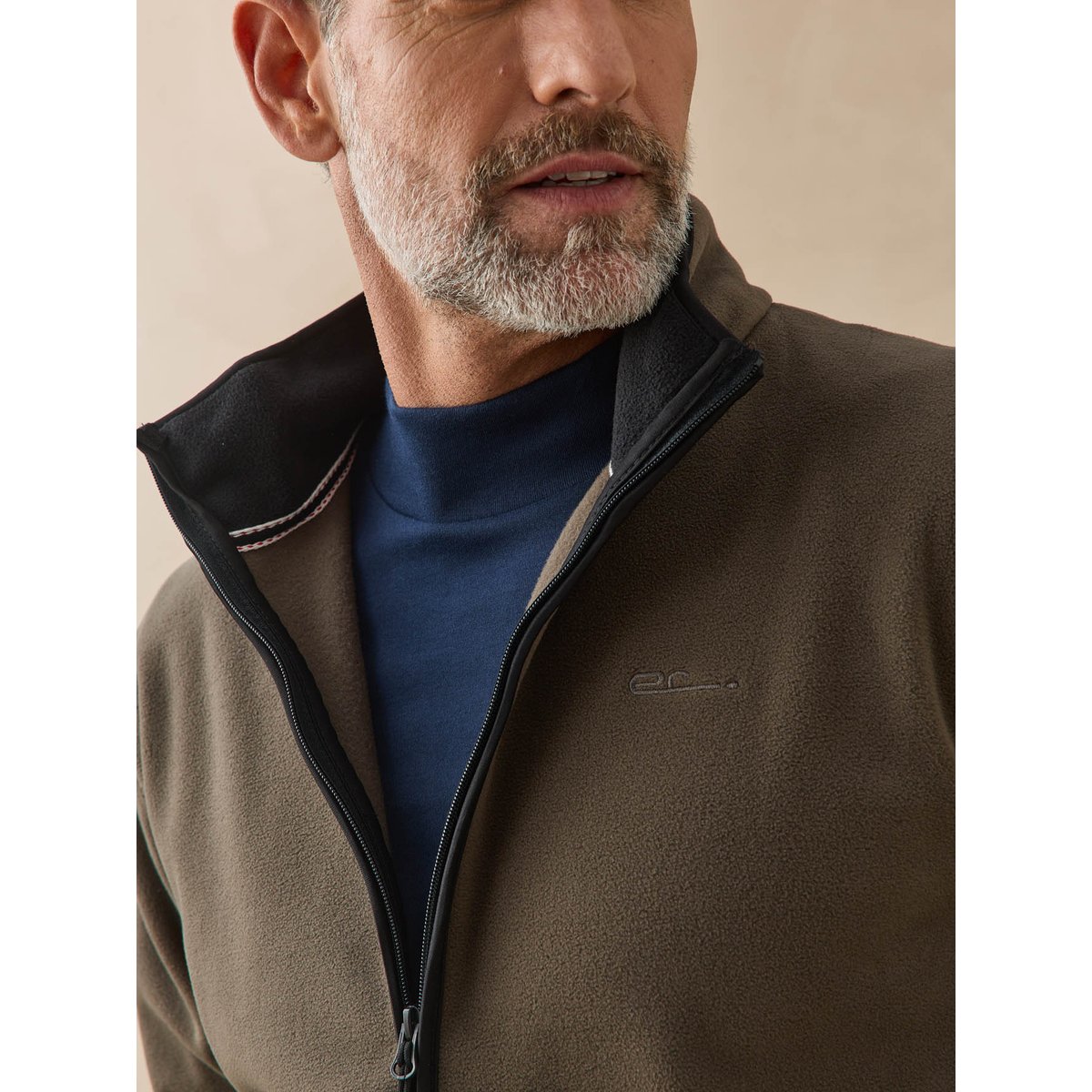 Veste micropolaire manches longues marron, DAXON