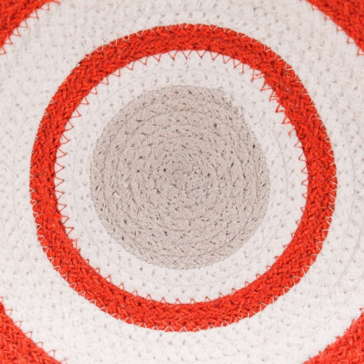Corbeille murale ronde en corde imprimée 25cm beige, ORNAMI