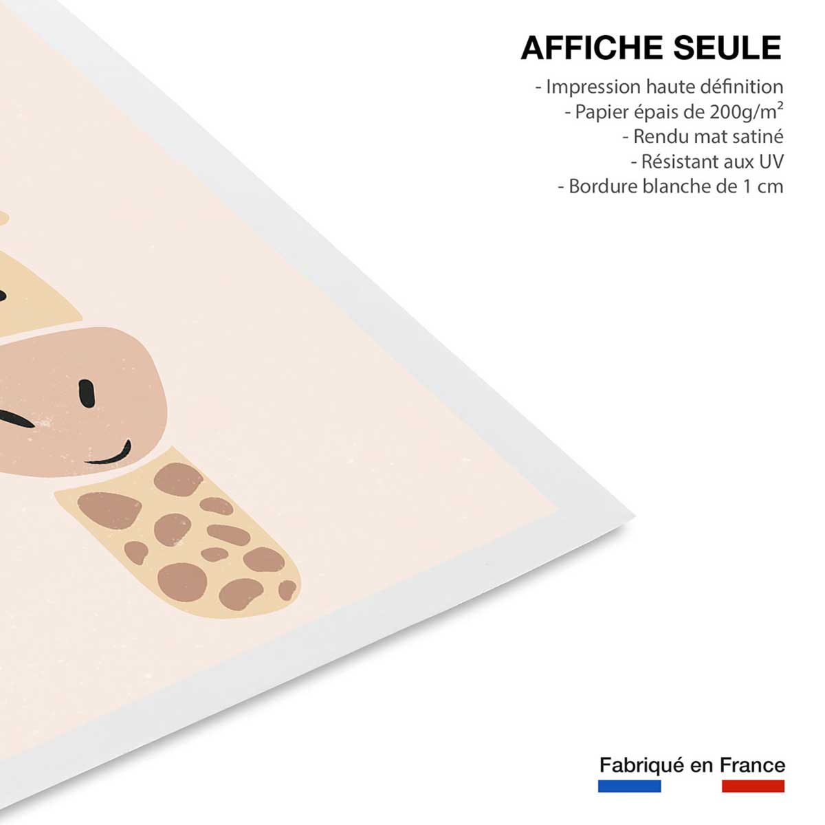 Affiche enfant girafe affiche seule, HEXOA