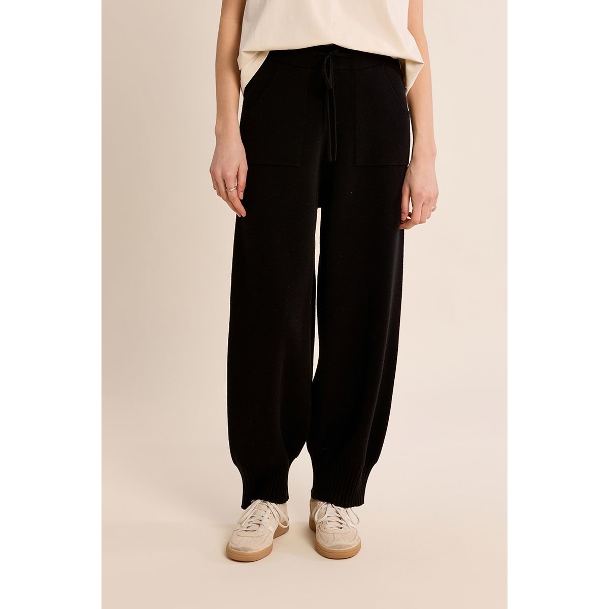 Pantalon jogger en maille noir, MOLLY BRACKEN