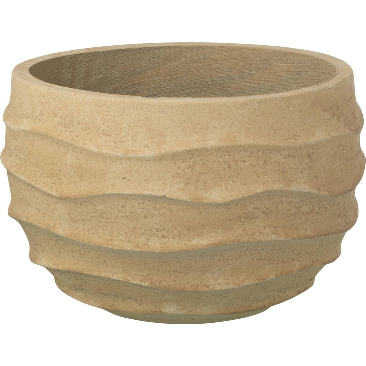 Cache-pot vague en pierre beige sable, RECOLLECTION