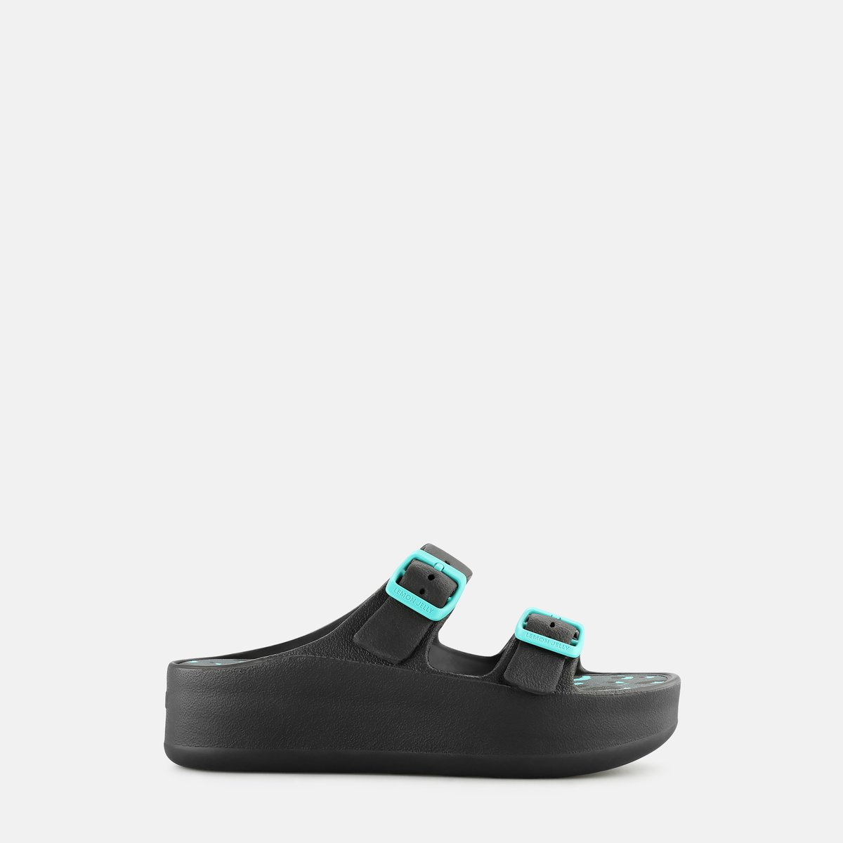 Sandales à plateforme et boucles vegan ELVIA noire, LEMON JELLY