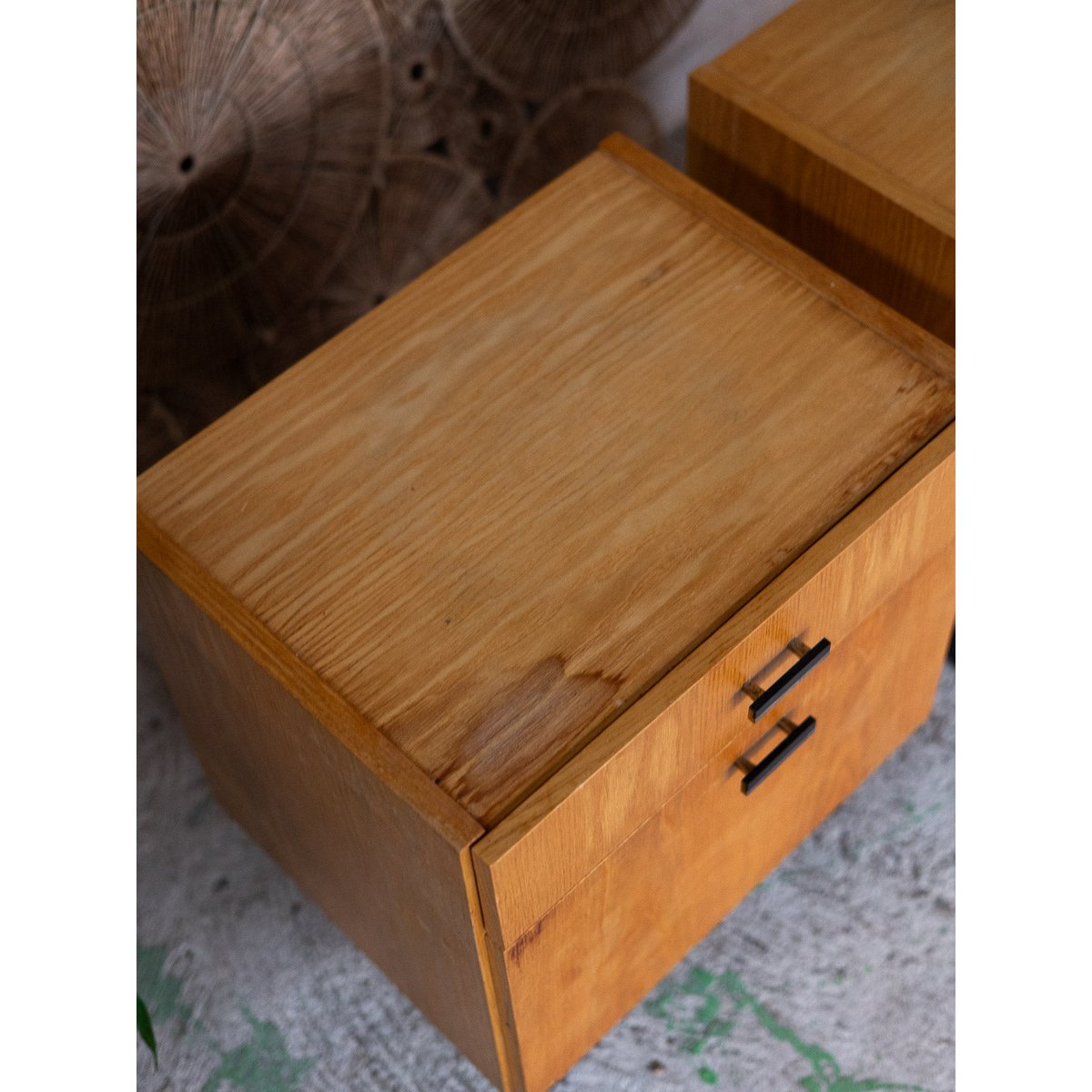 Paire de tables de chevet contemporaine Maïa N°1605 - Bon état bois clair, DEBONGOUT