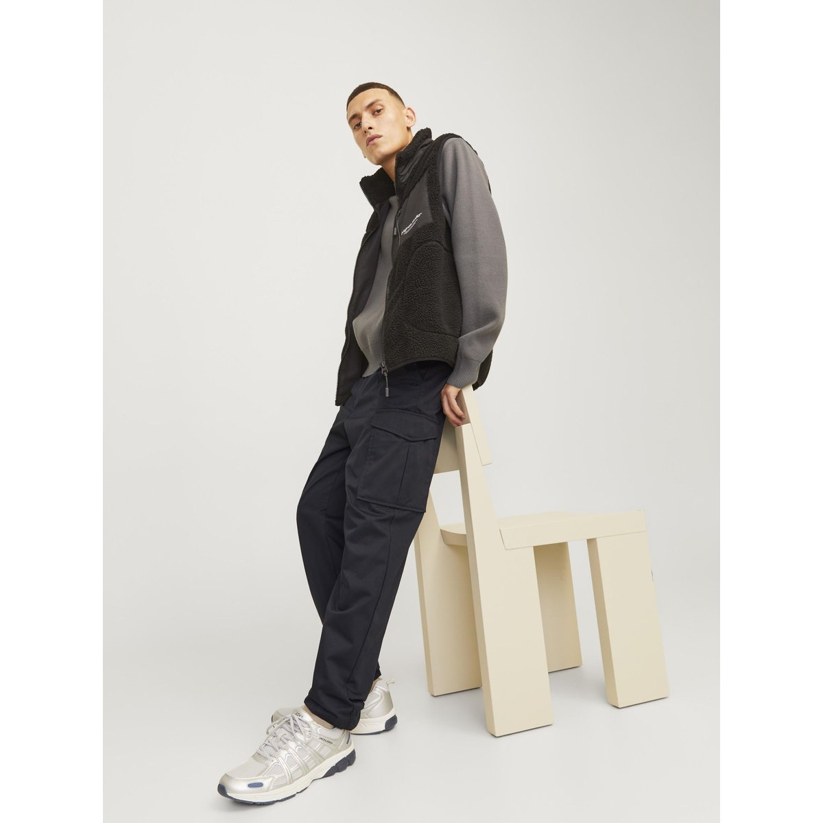 Pantalon Cargo black 1, JACK & JONES