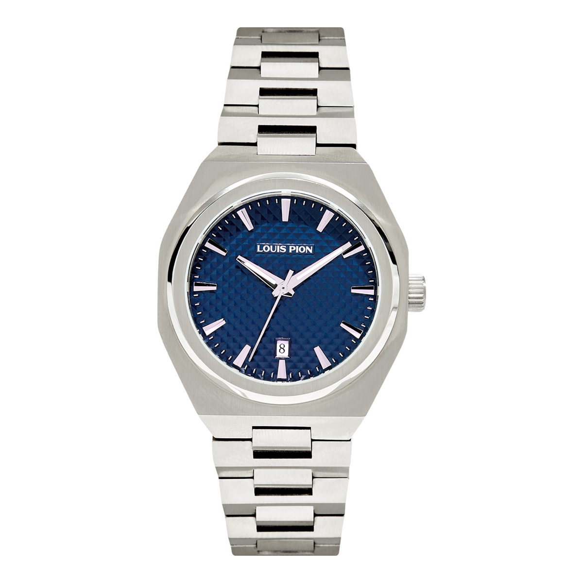 Montre Analogique  ERIC argenté bleu foncé argenté, LOUIS PION