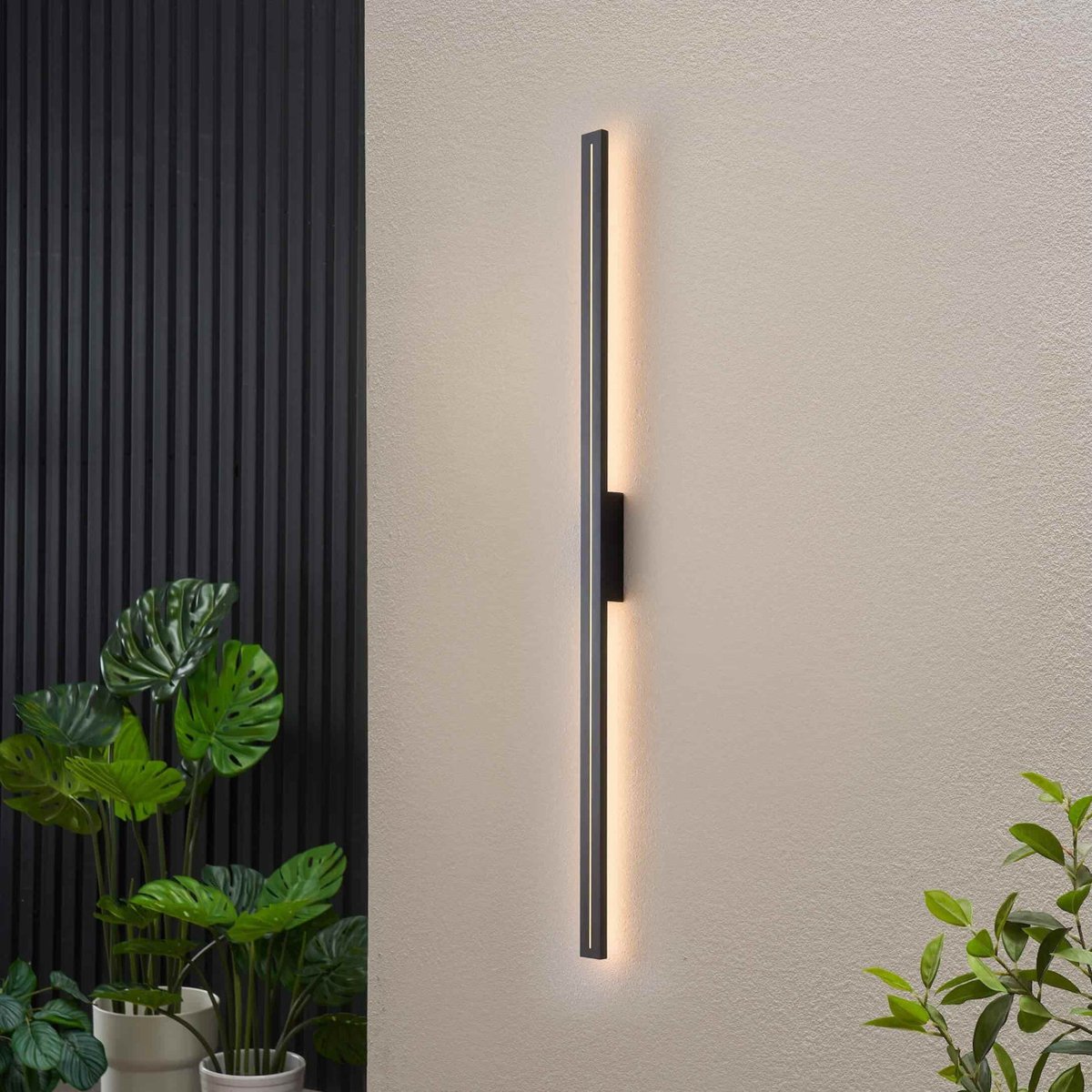 Applique LED murale longue IP54 - NOMÉRIS noir, KOSILUM