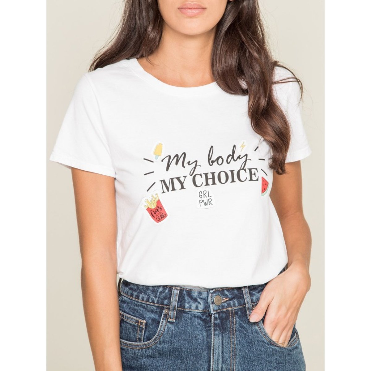 T-shirt Col Rond Message Flety blanc, DONA LISA
