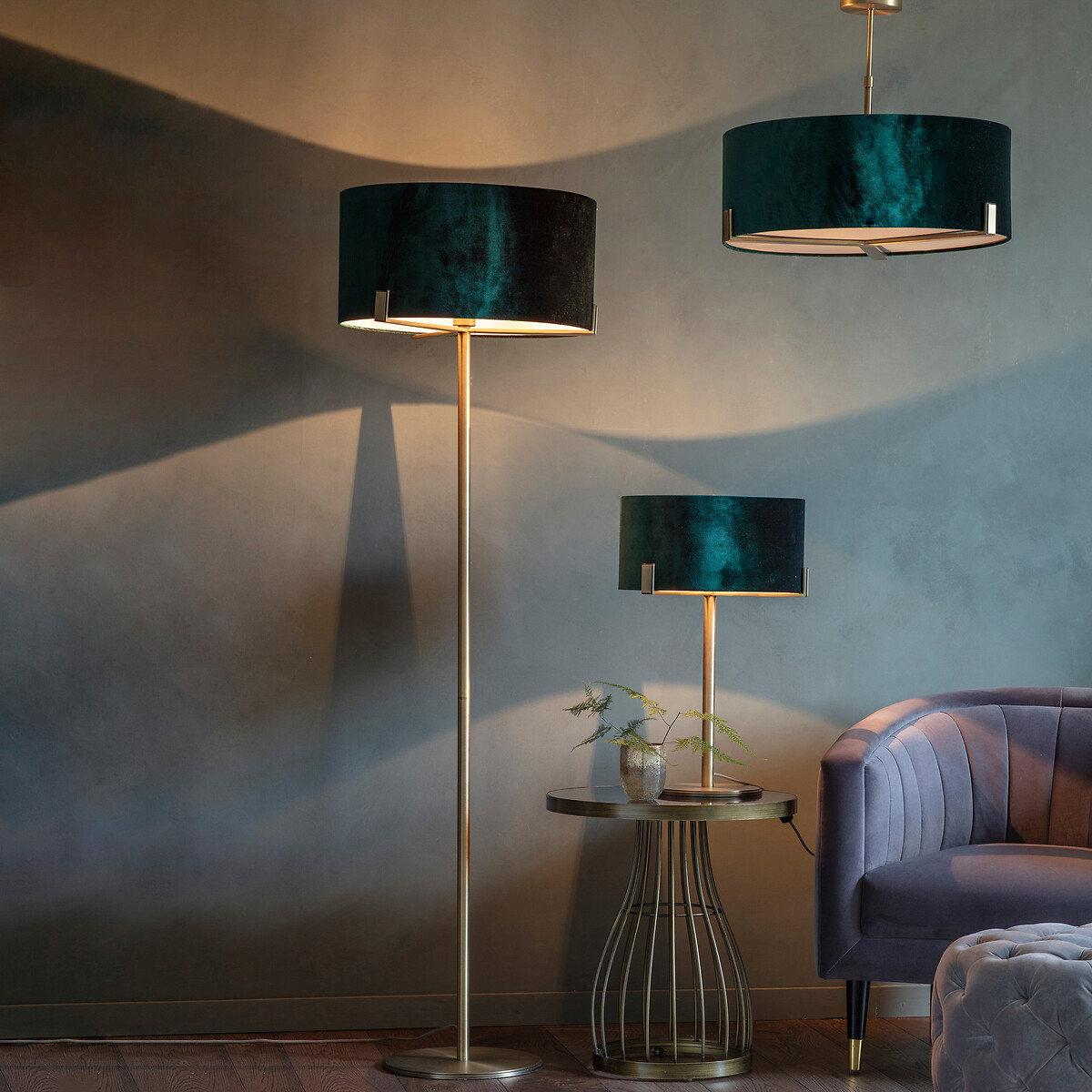 Henfield Linen Shade Ceiling Light emerald green, SO'HOME